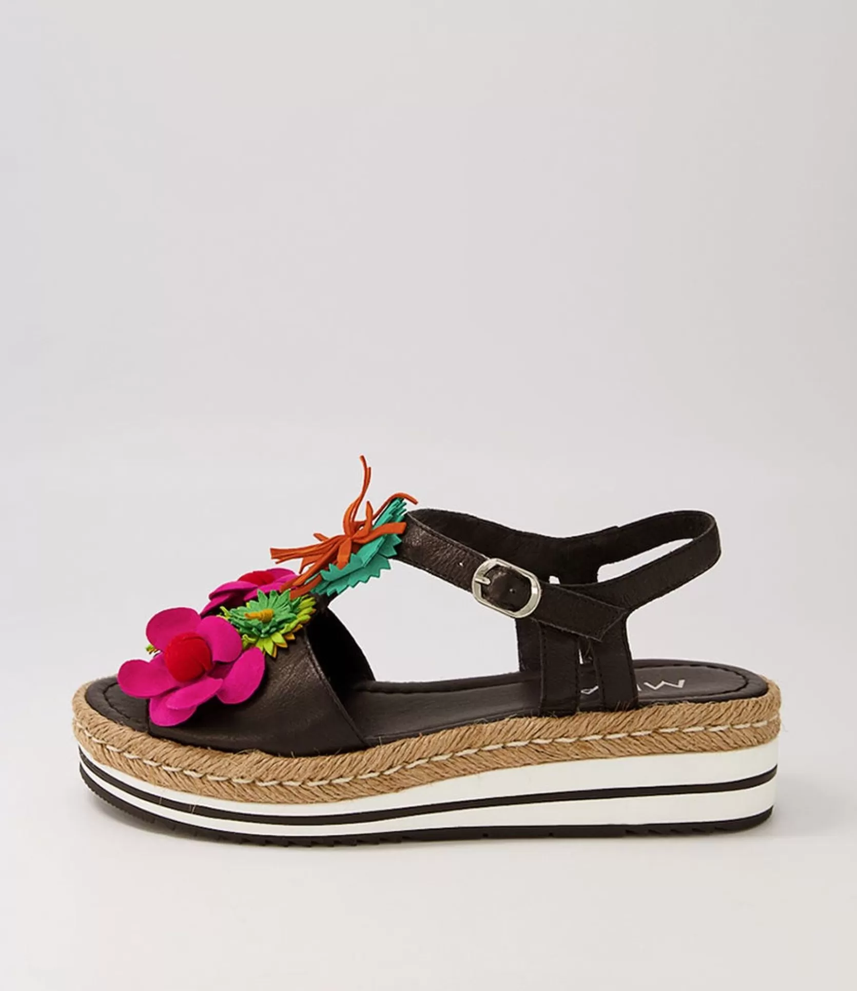 Outlet Abello Black Multi Leather Sandals Women Sandals