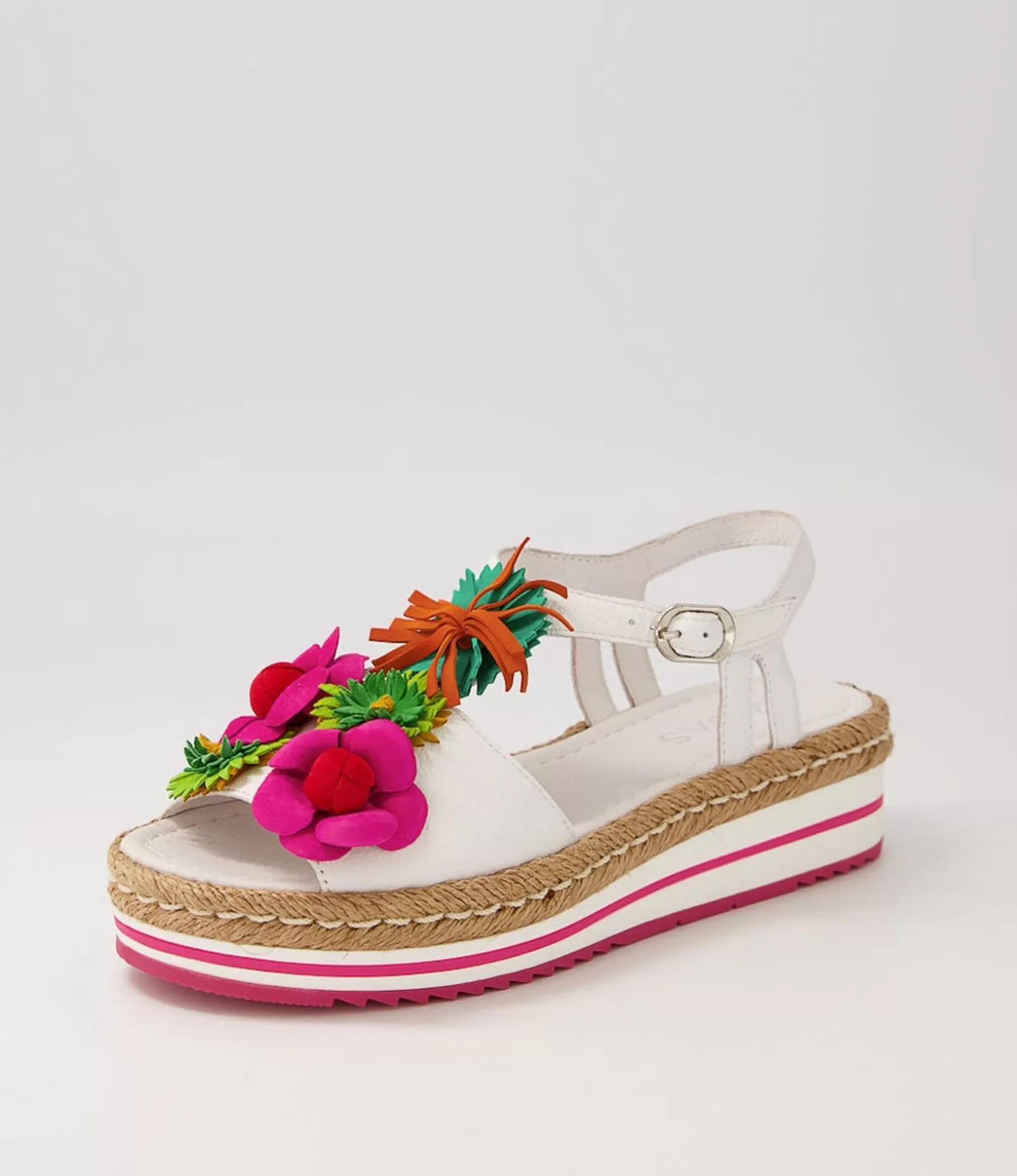Flash Sale Abello White Multi Leather Sandals Women Sandals