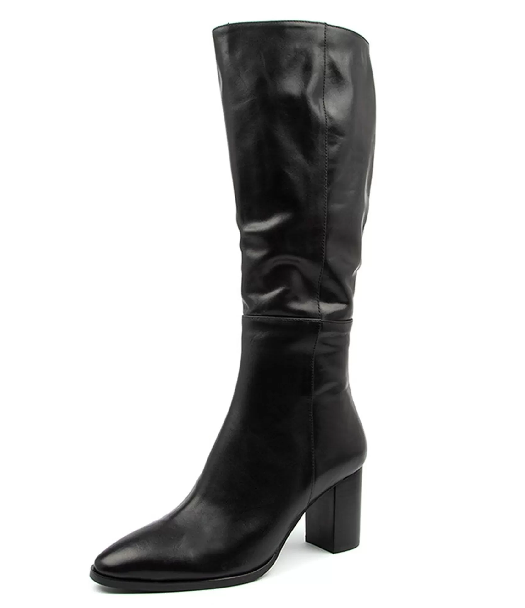 Discount Able Black Leather Women Boots