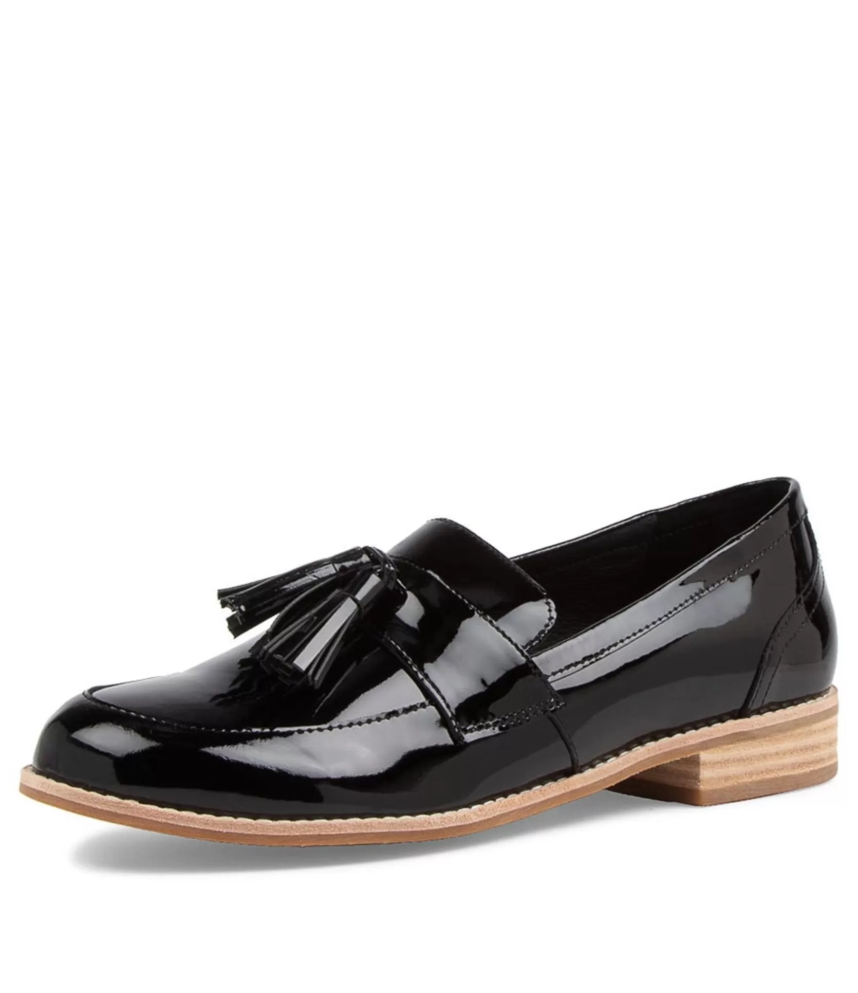 Clearance Adream Black Patent Leather Loafers Women Loafers
