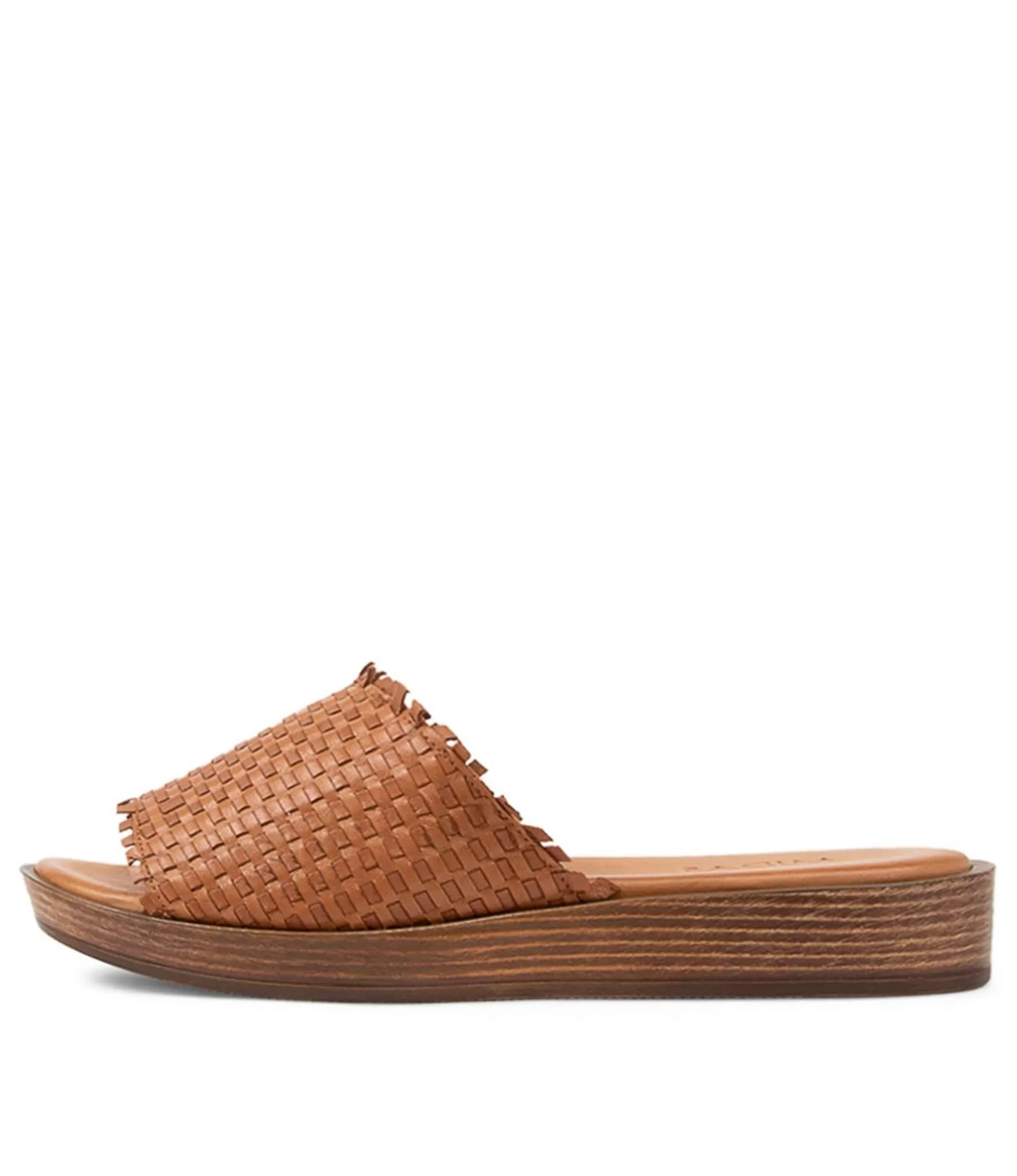 Best Sale Aibe Tan Leather Slides Women Flats