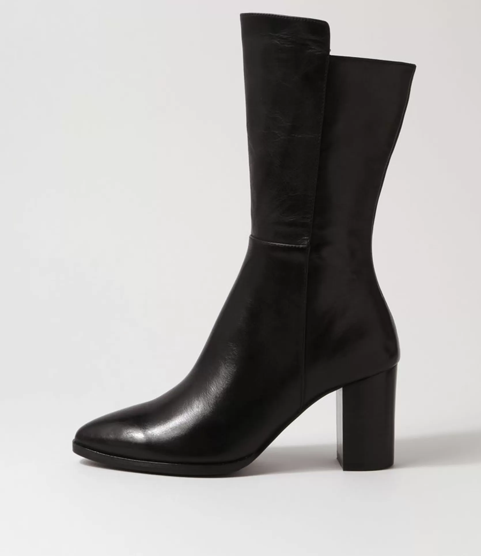 Online Ainslee Black Leather Calf Boots Women Boots