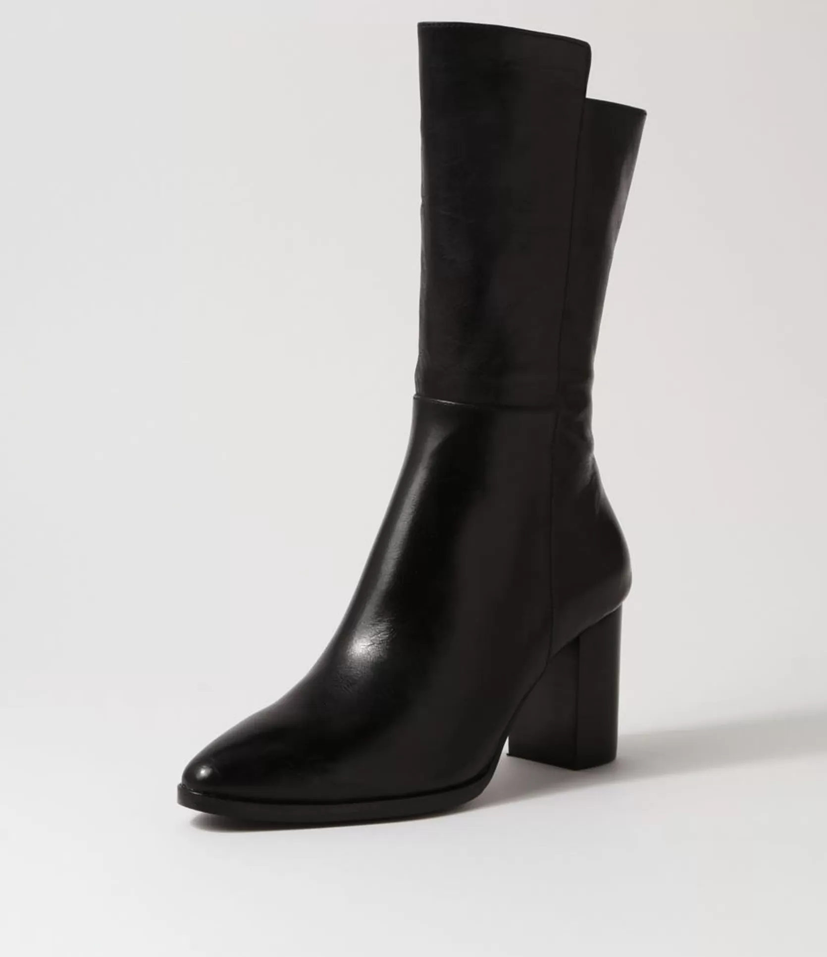 Online Ainslee Black Leather Calf Boots Women Boots