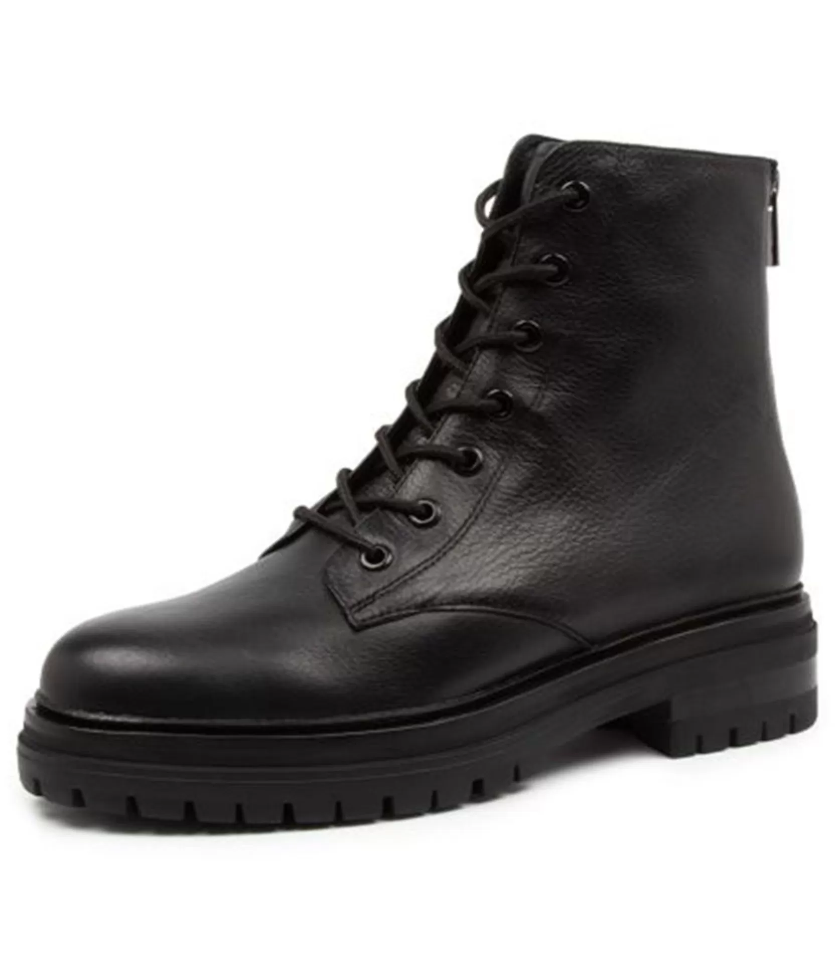 Store Albus Black Leather Women Ankle Boots