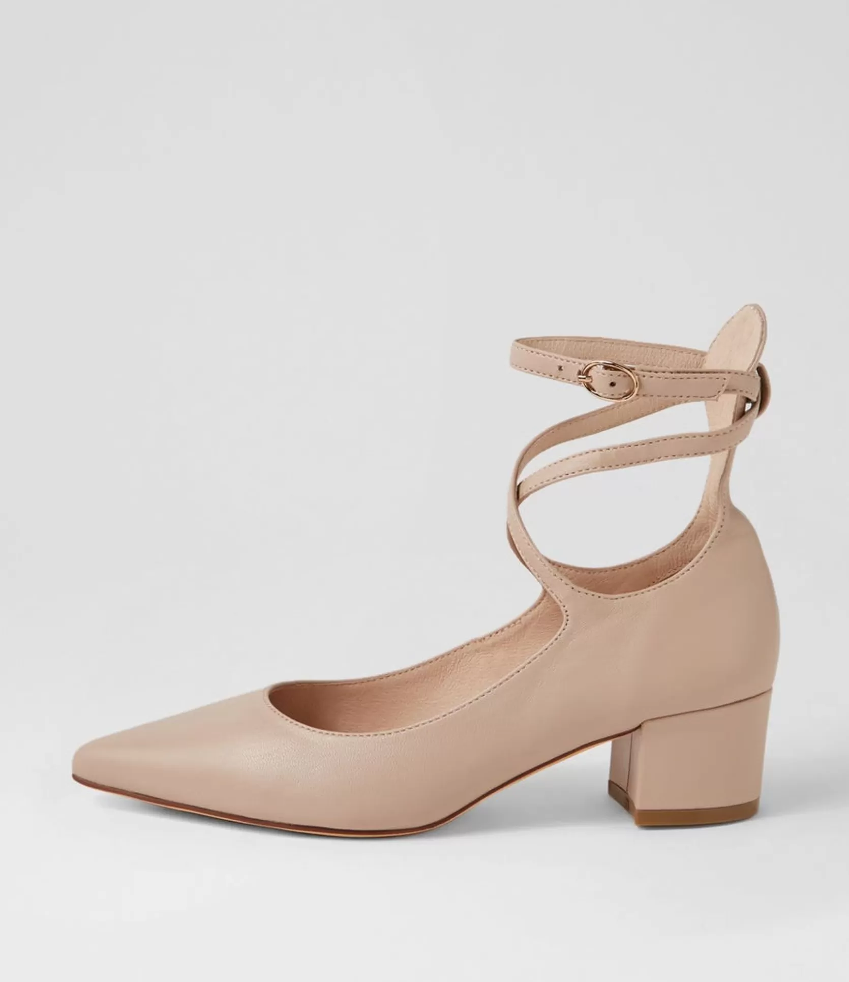 Cheap Alyiahe Nude Leather Heels Women Heels