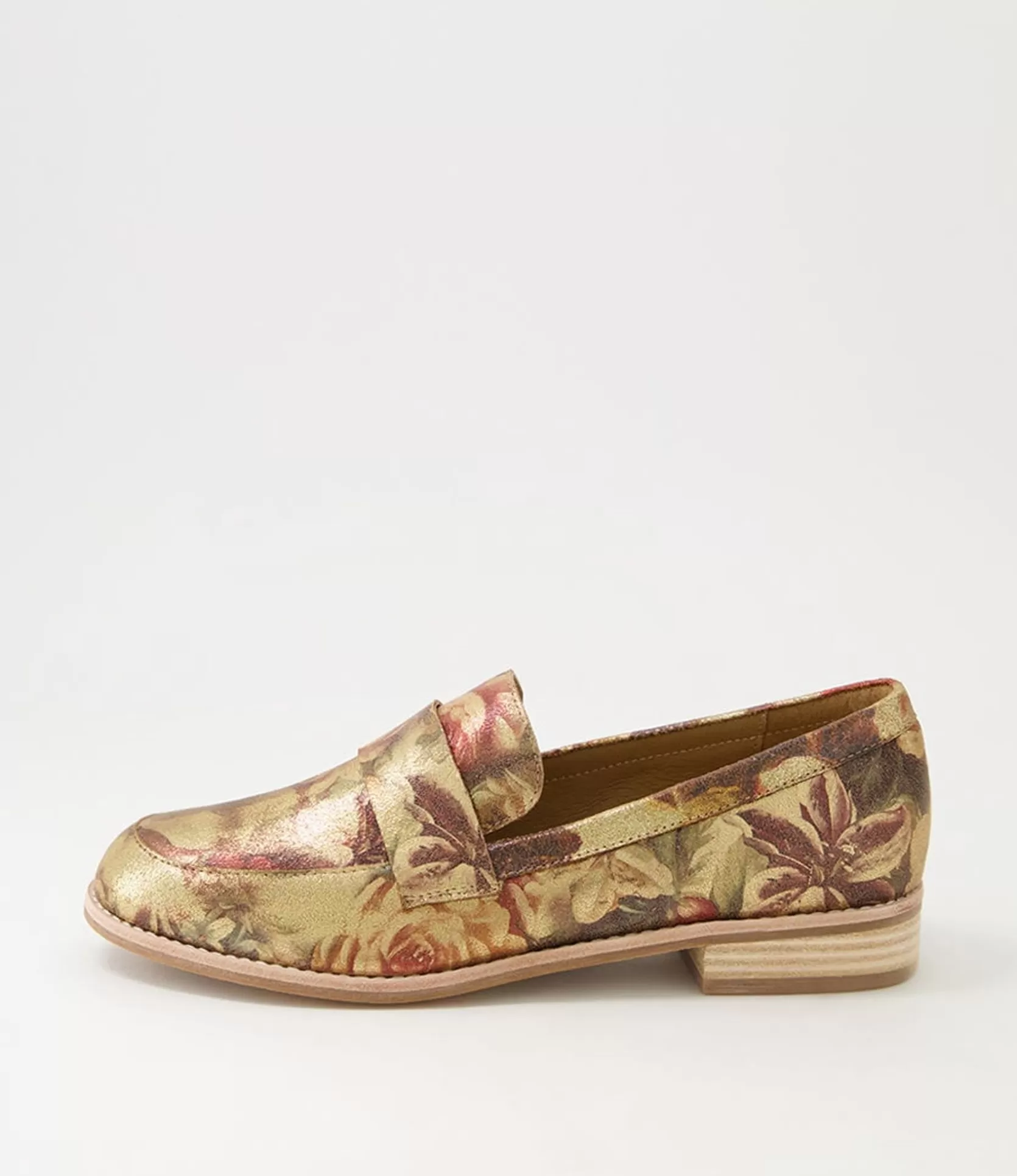 Outlet Aqueen Vintage Metal Floral Leather Loafers Women Loafers