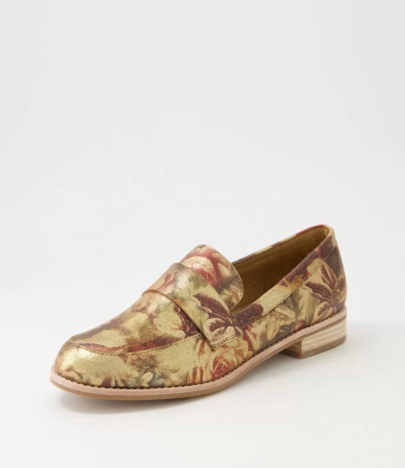 Outlet Aqueen Vintage Metal Floral Leather Loafers Women Loafers