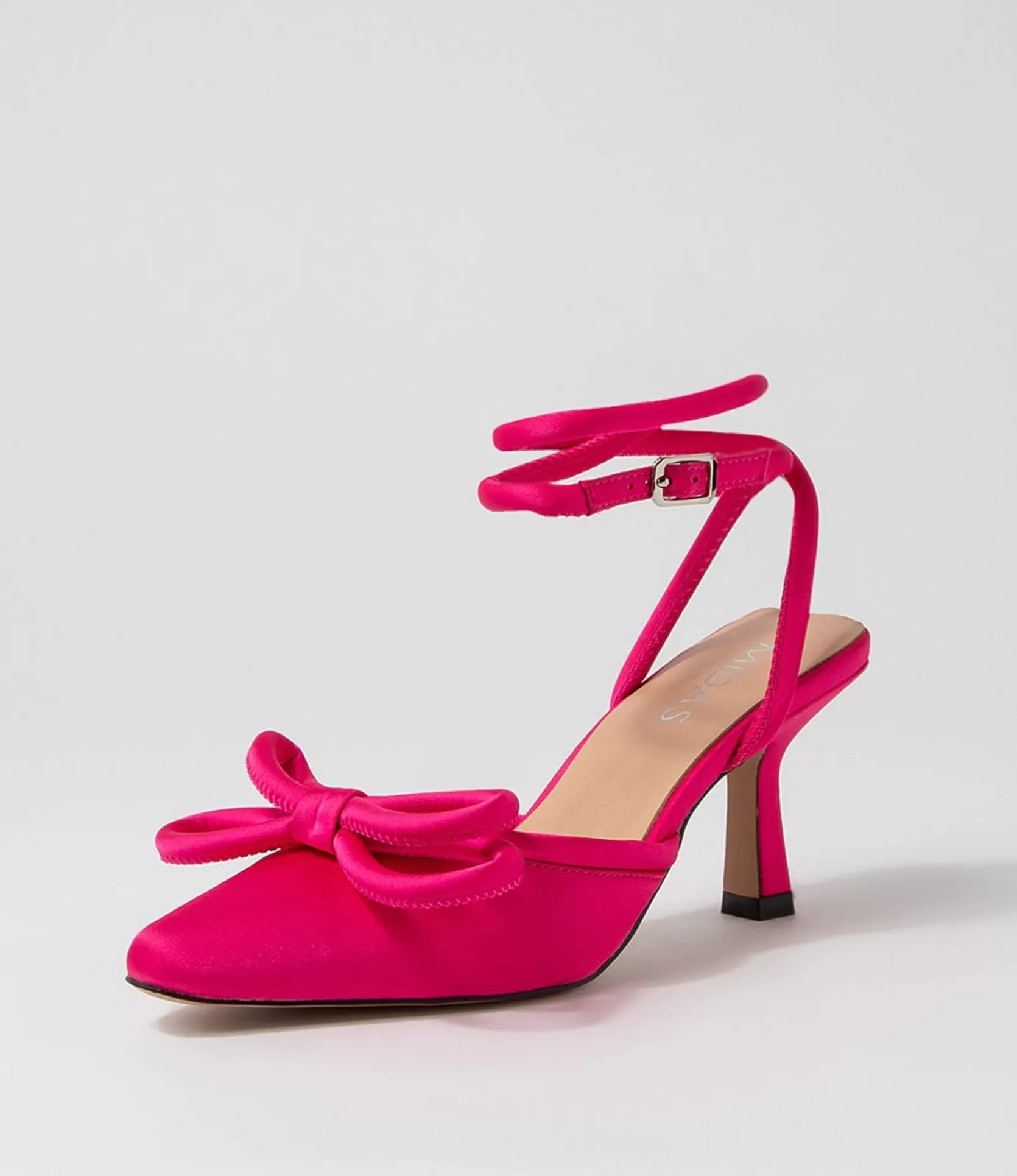 Cheap Arabell Fuchsia Satin Heels Women Heels