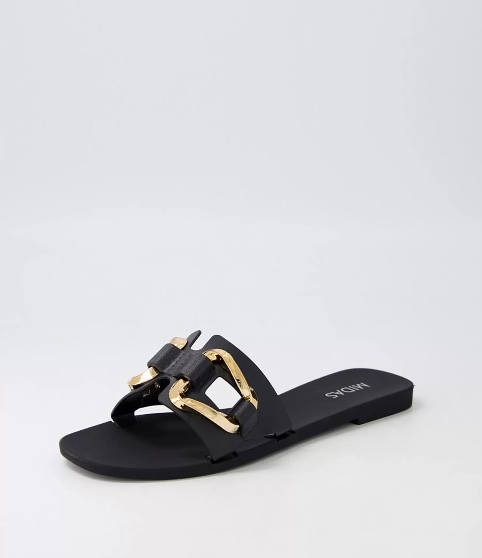 Best Ariane Black Gold Jelly Slides Women Flats