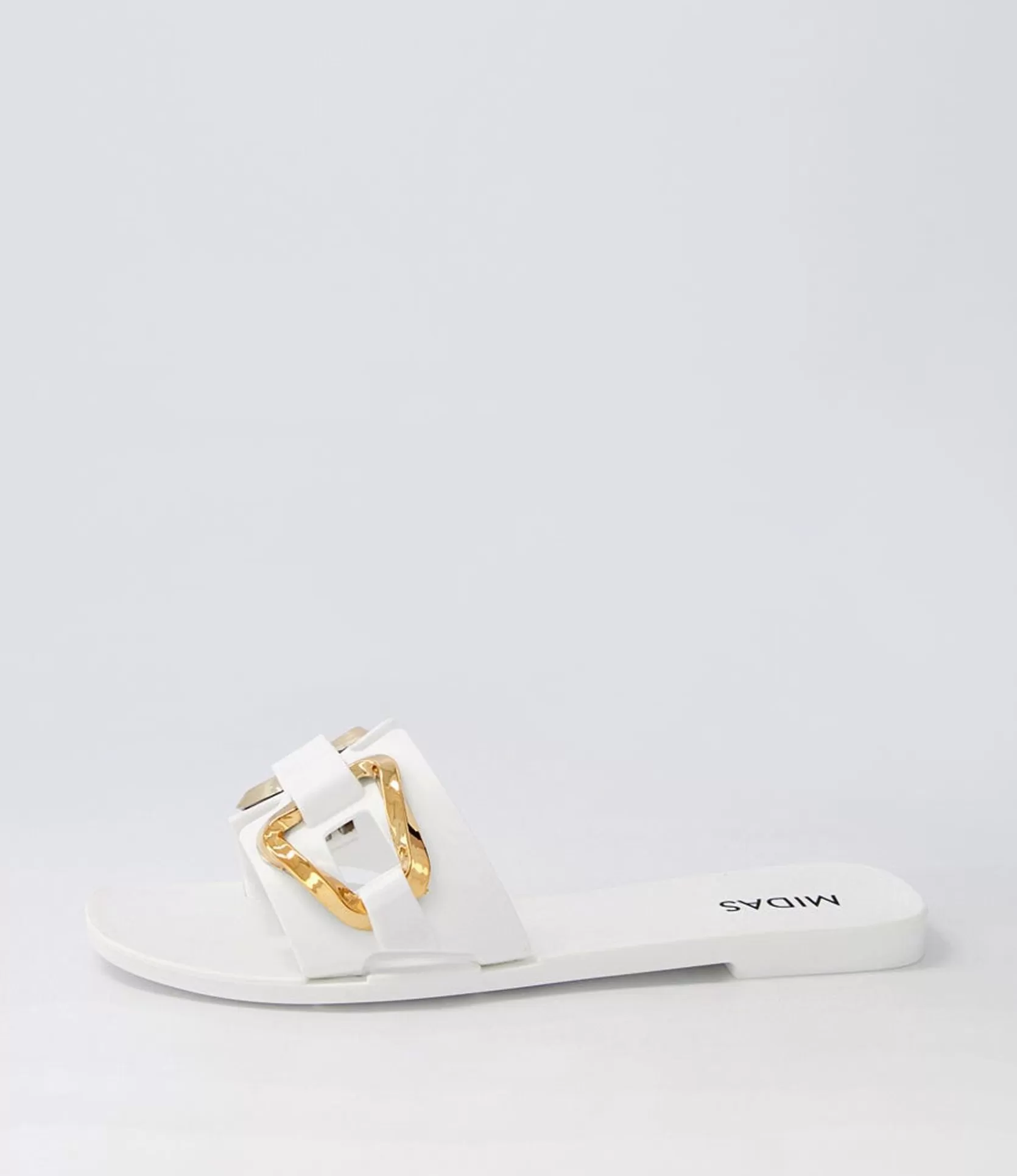 Best Ariane White Gold Jelly Slides Women Flats