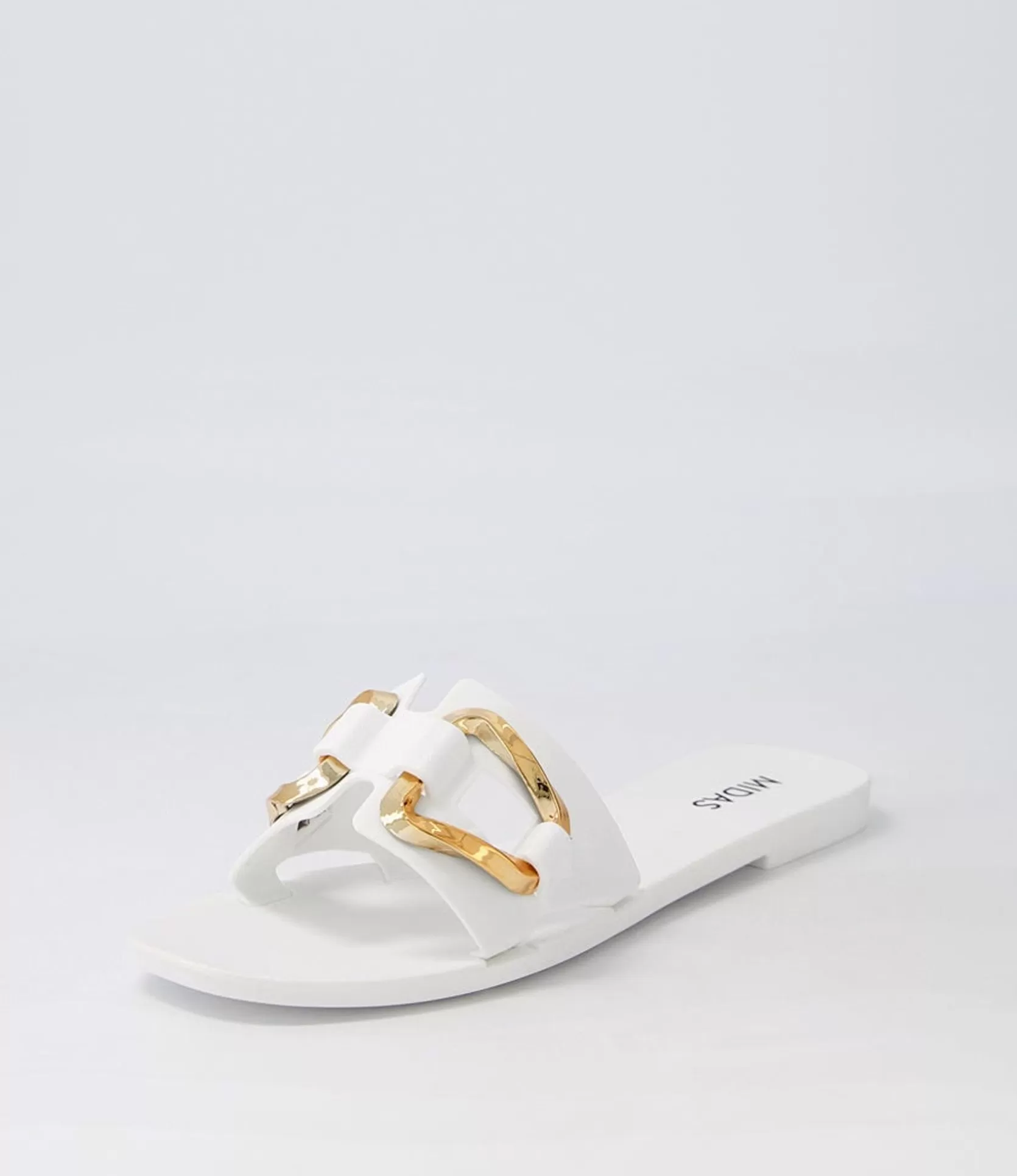 Best Ariane White Gold Jelly Slides Women Flats