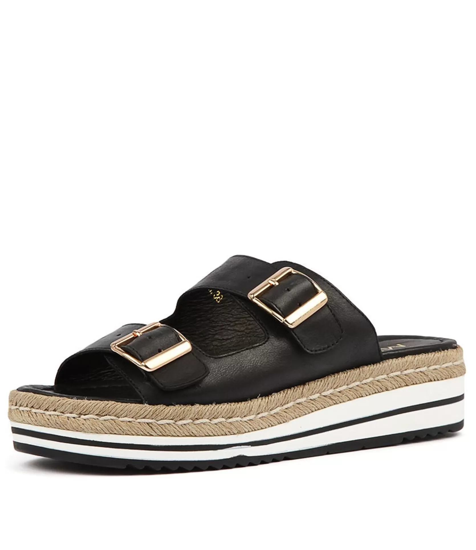 Cheap Axil Black Leather Women Flats