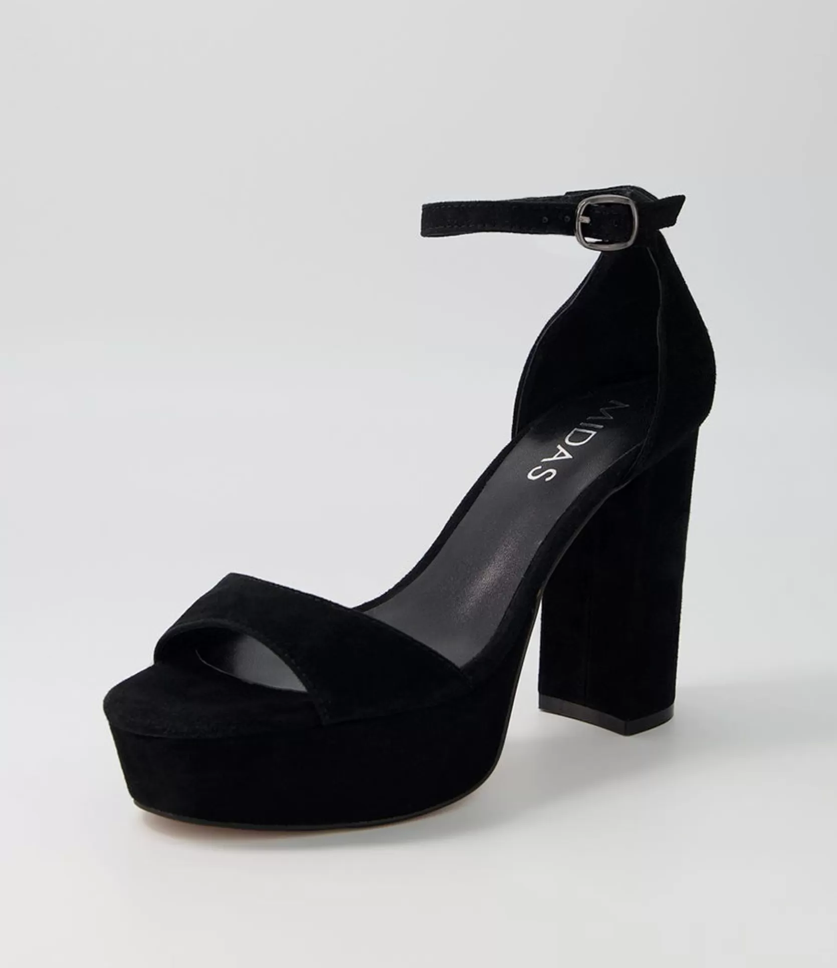 Best Sale Azure Black Suede Sandals Women Heels