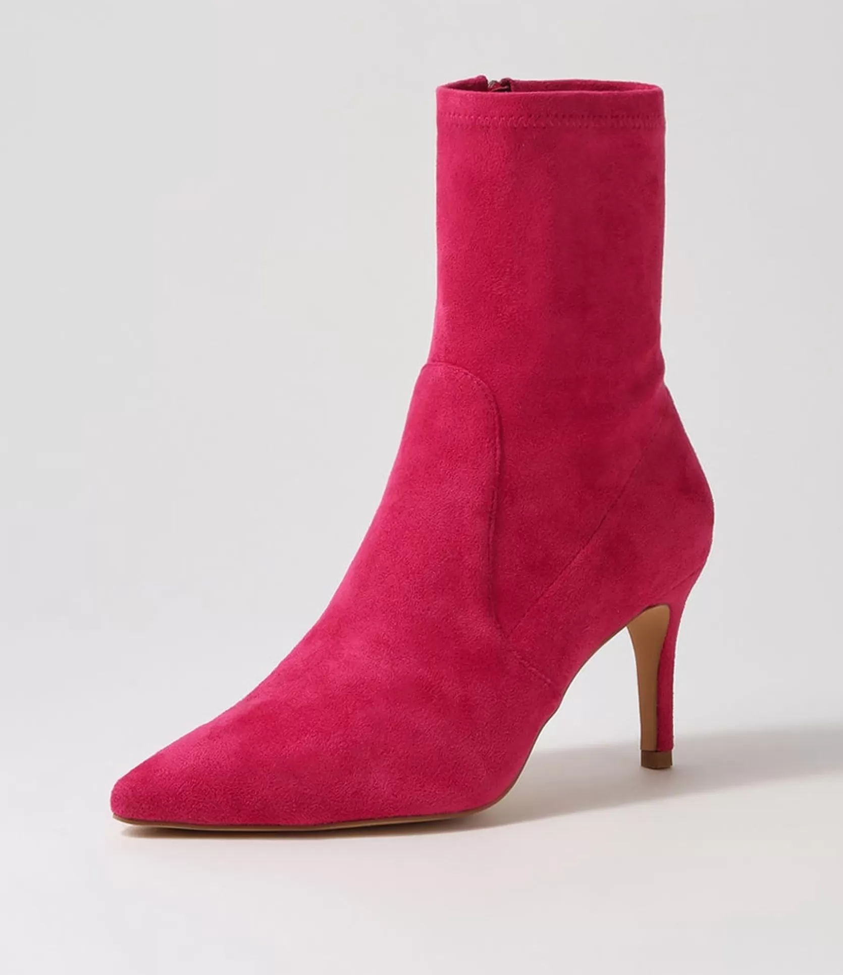 Store Beauty Fuchsia Stretch Microsuede Ankle Boots Women Ankle Boots
