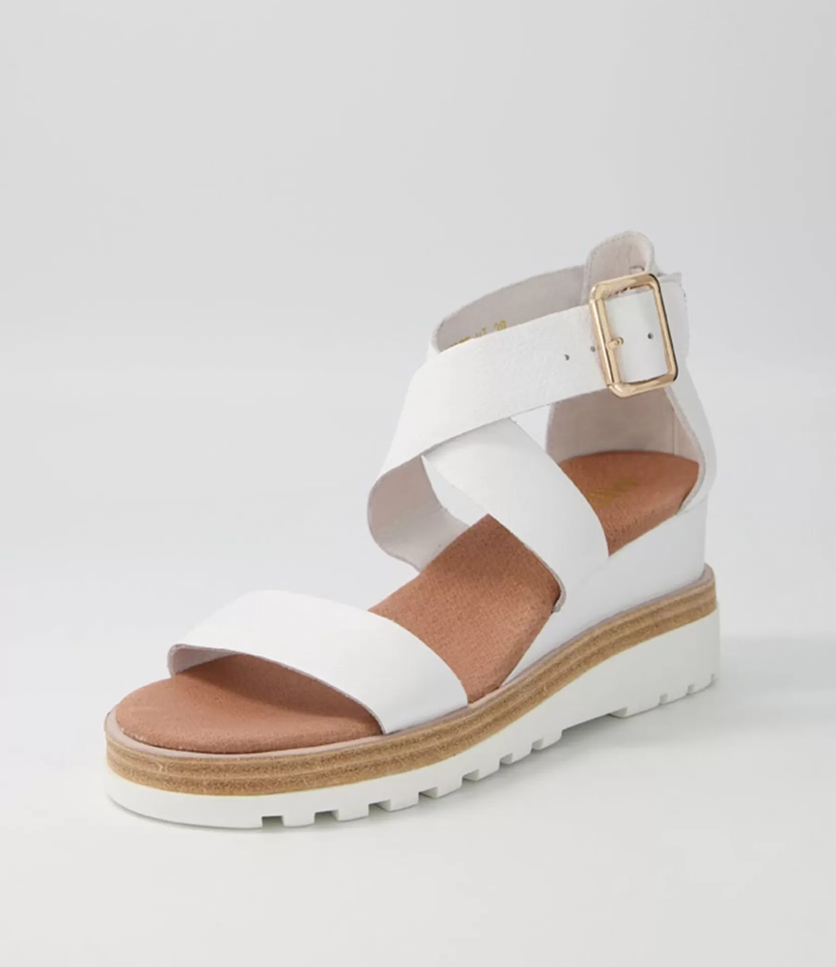 Cheap Beckett White Leather Sandals Women Wedges