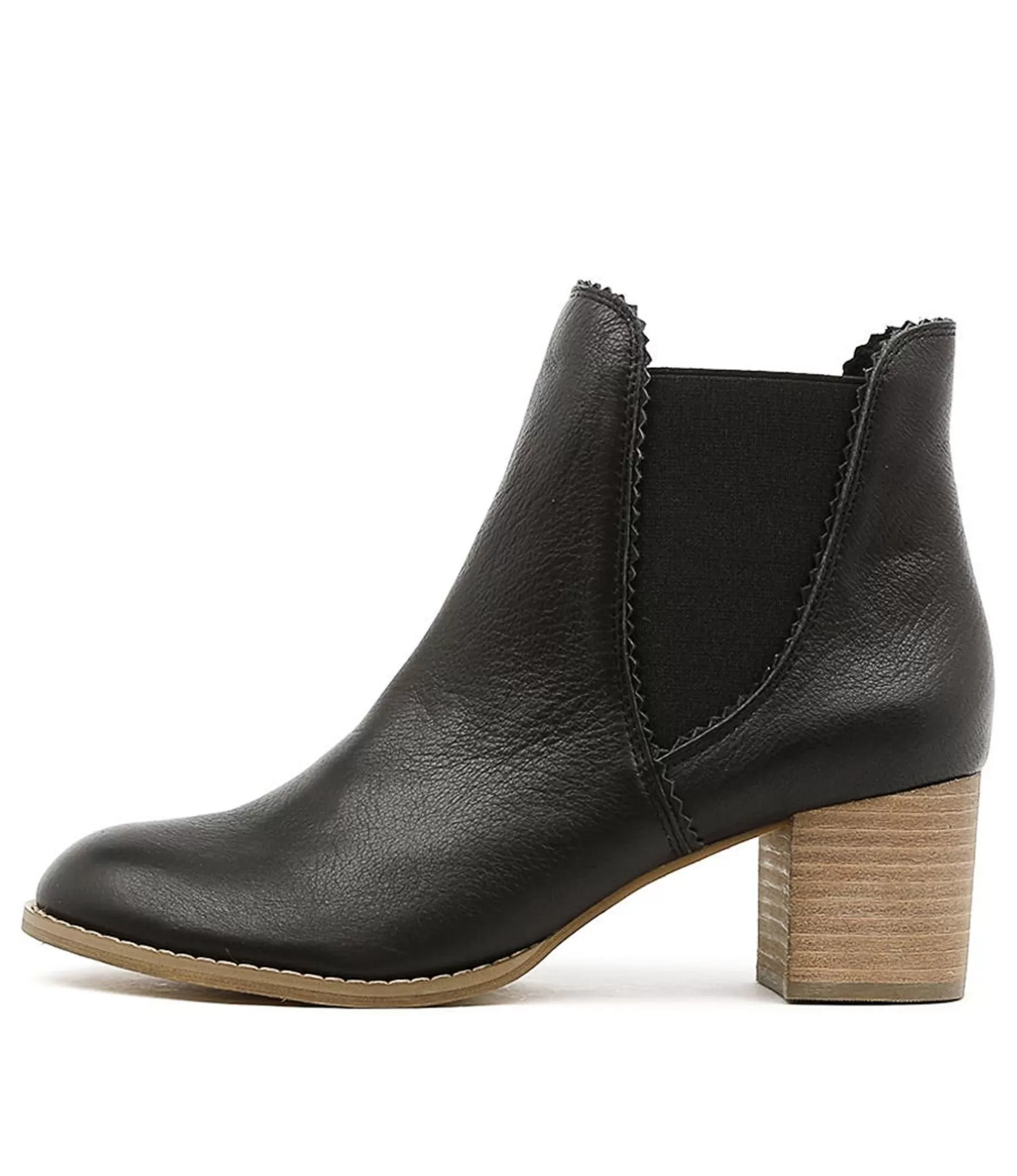 Discount Belle Black Leather Women Ankle Boots