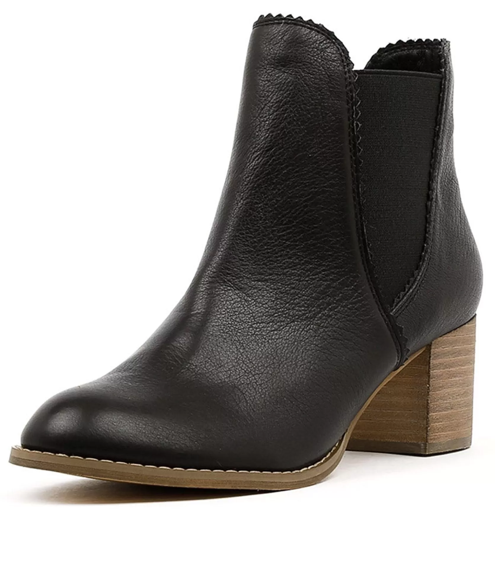 Discount Belle Black Leather Women Ankle Boots