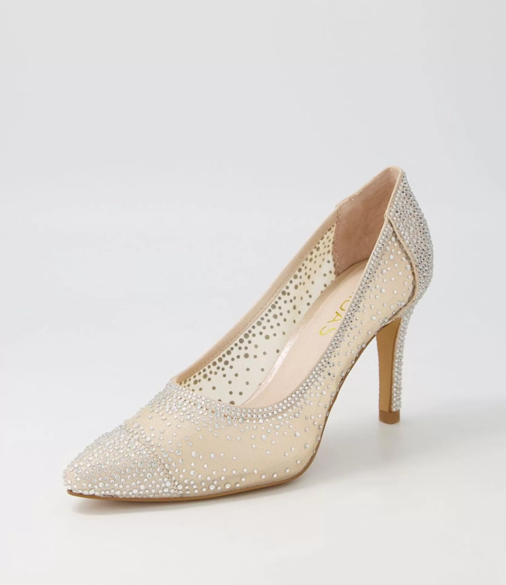 Cheap Benita Nude Shimmer Silver Multi Pump Women Heels