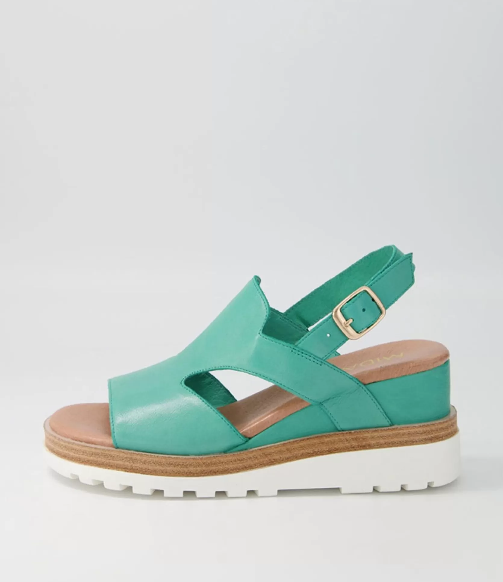 Cheap Benna Light Emerald Leather Sandals Ws Women Wedges