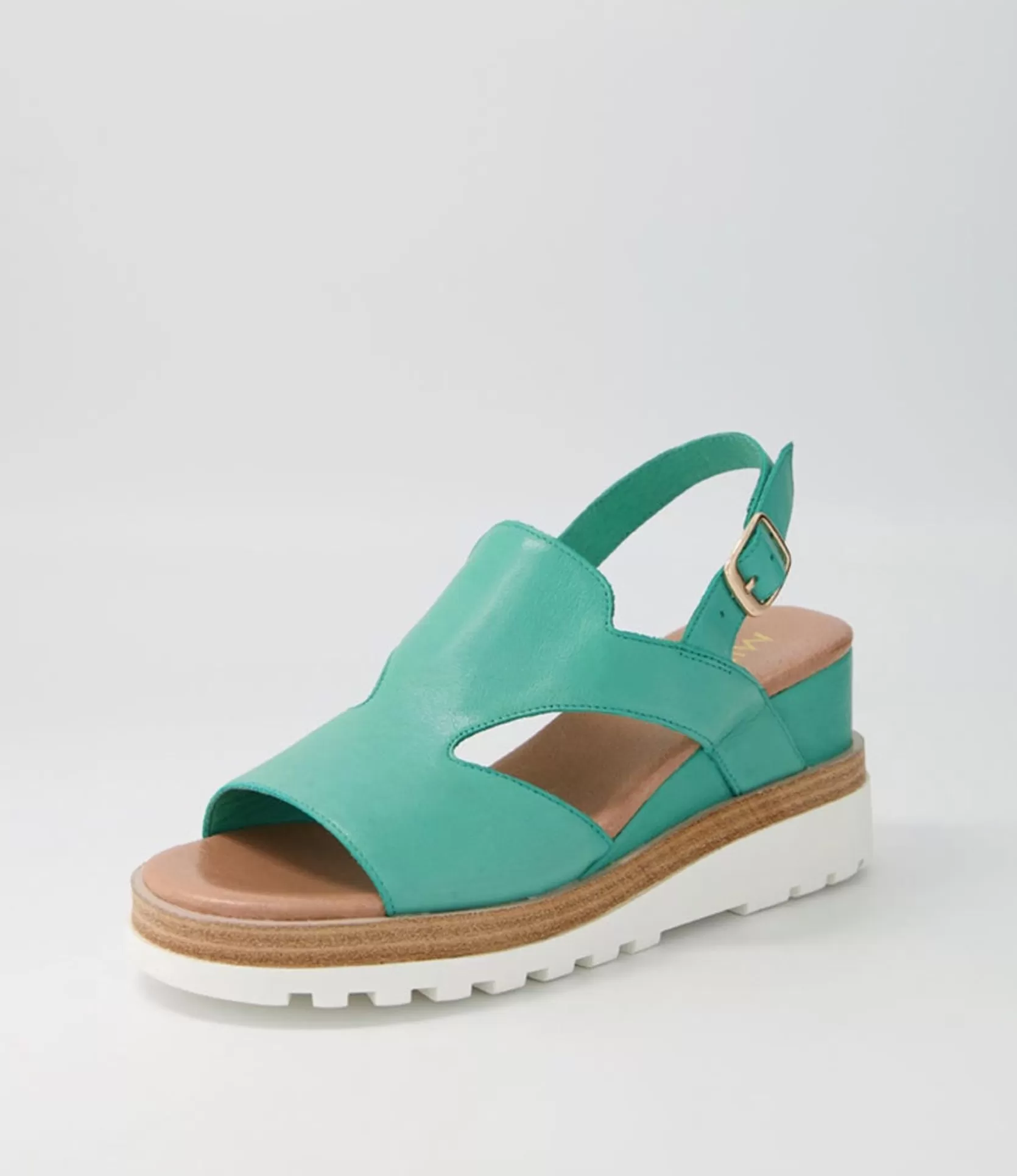 Cheap Benna Light Emerald Leather Sandals Ws Women Wedges