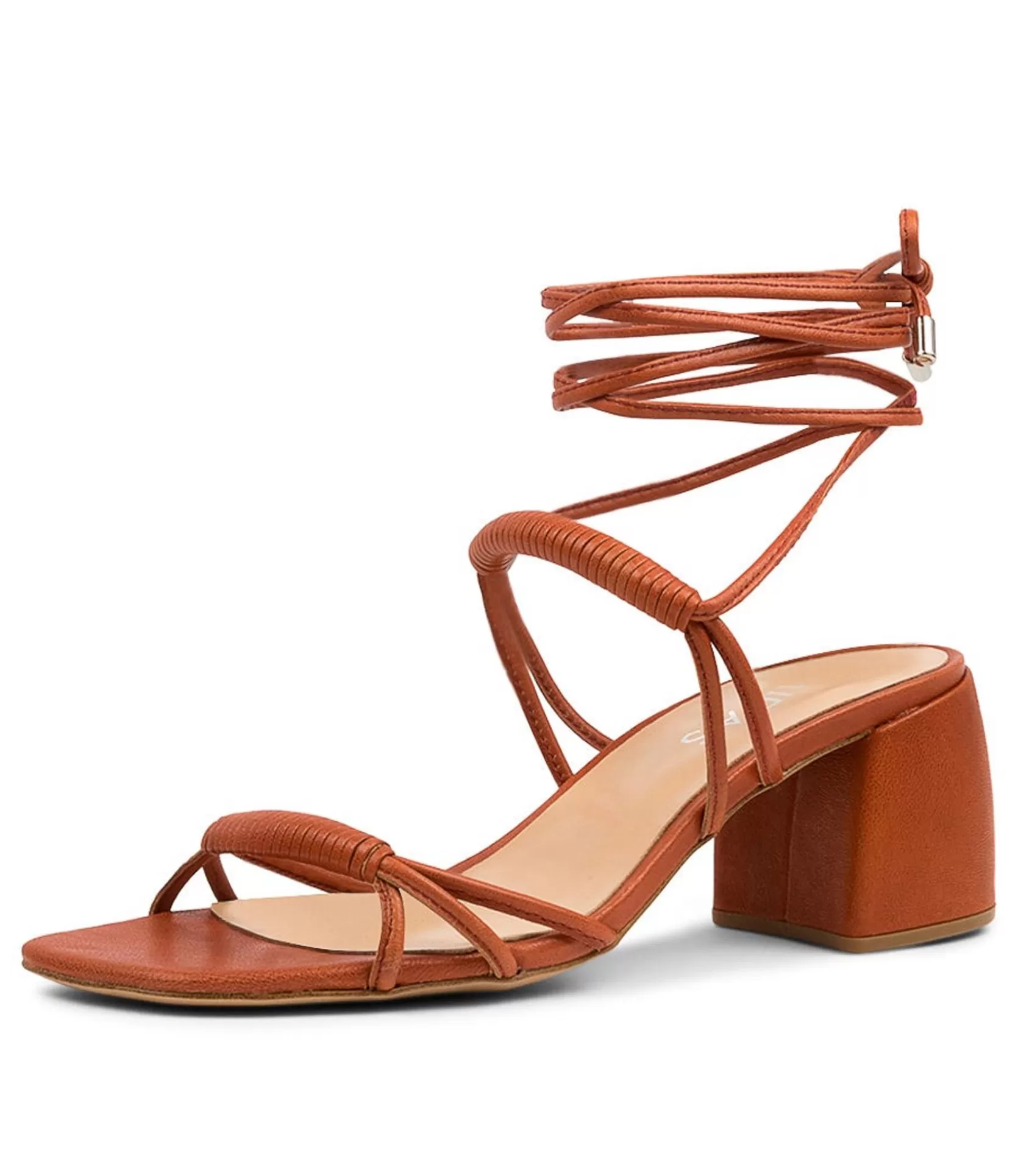 Store Bentley Orange Leather Women Heels