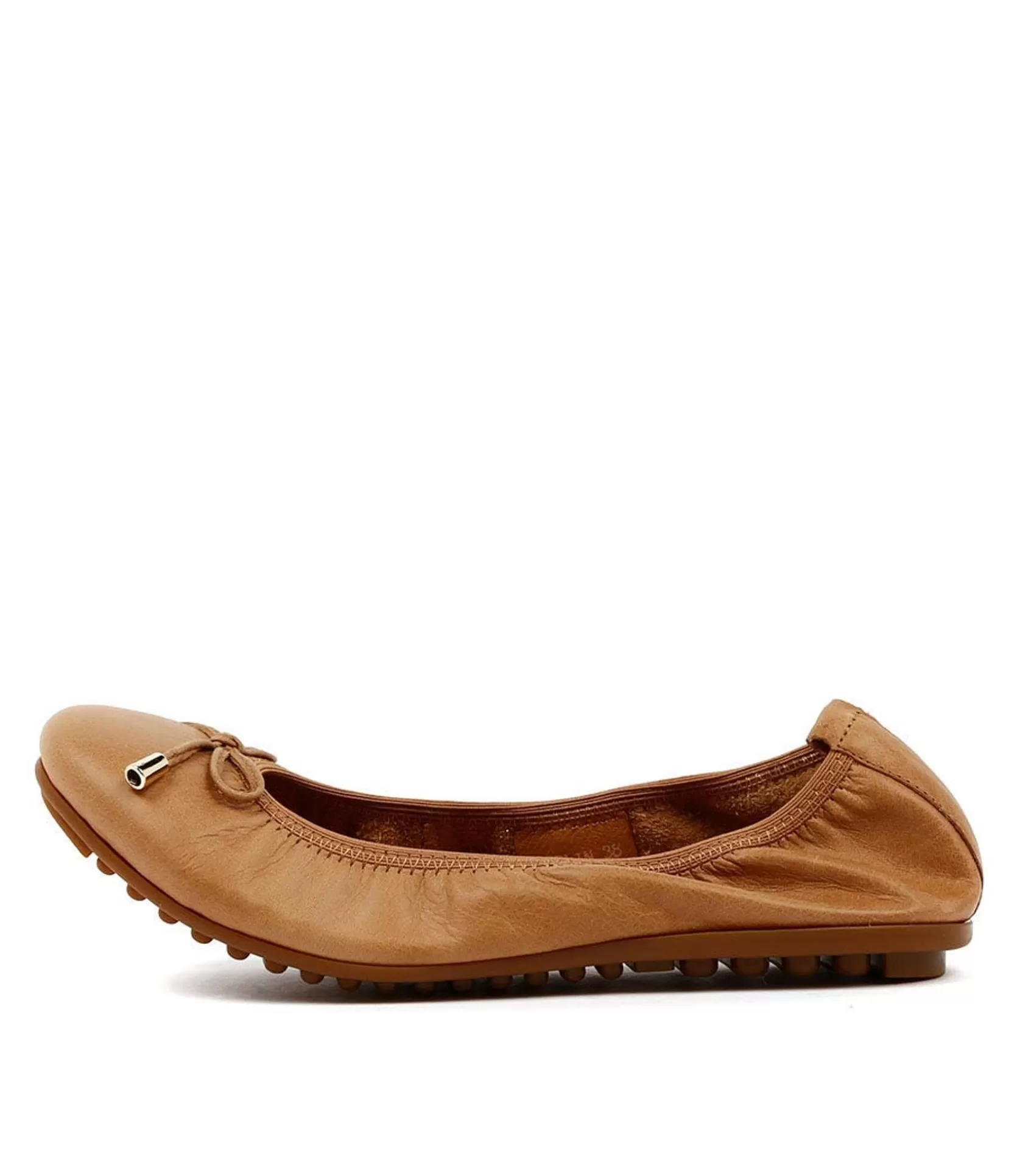 Cheap Berlin Tan Leather Women Flats