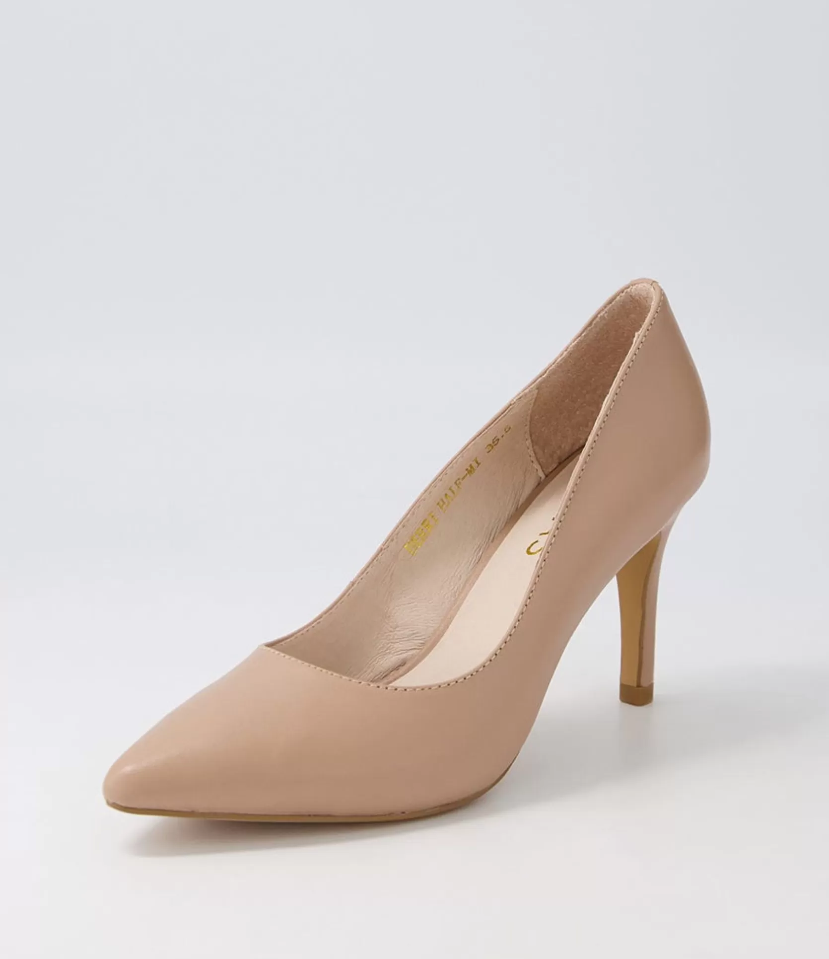 Best Sale Berri Half Dark Nude Leather Pump Heels Women Heels