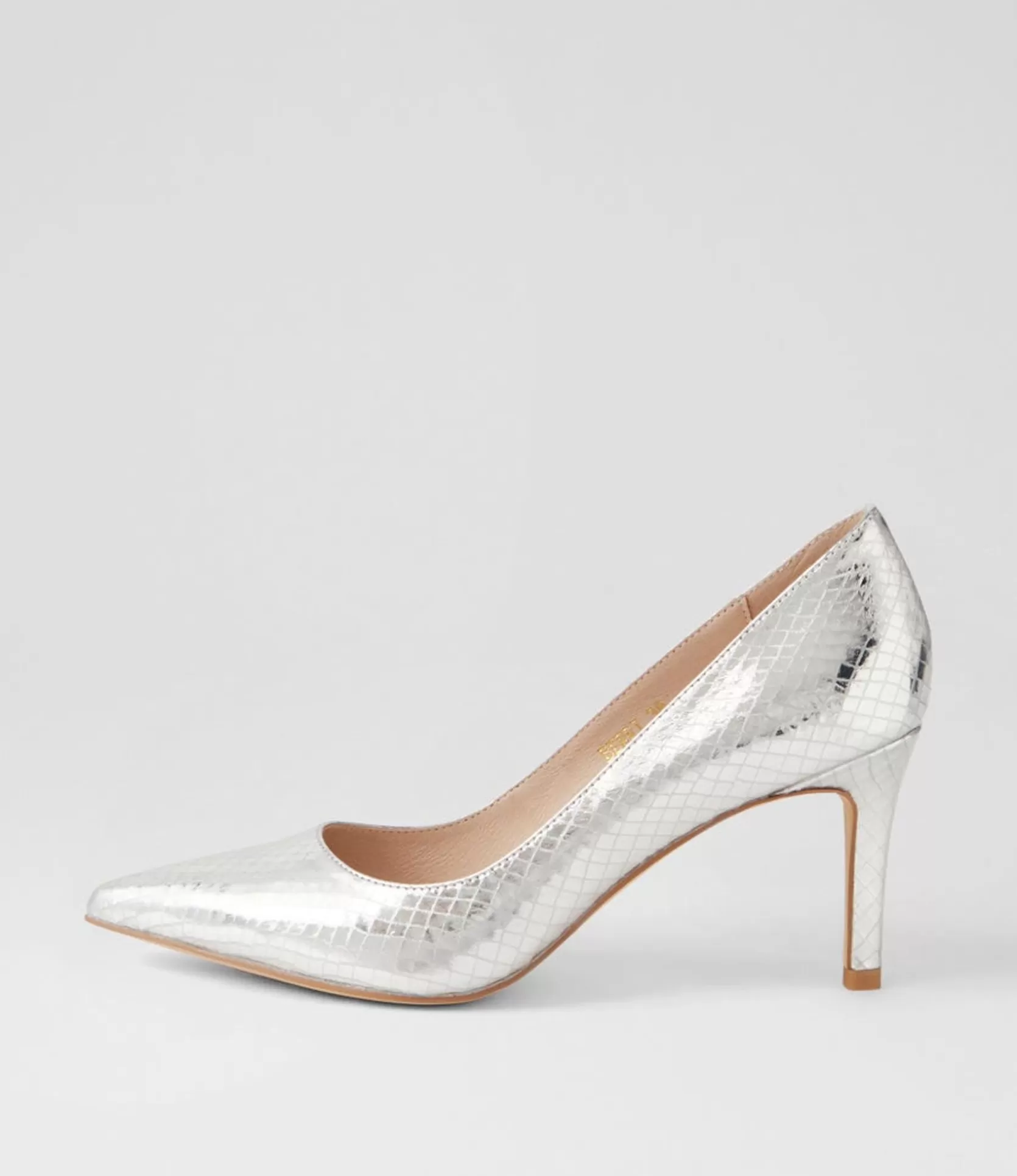 Cheap Berri Silver Mirror Leather Heels Women Heels