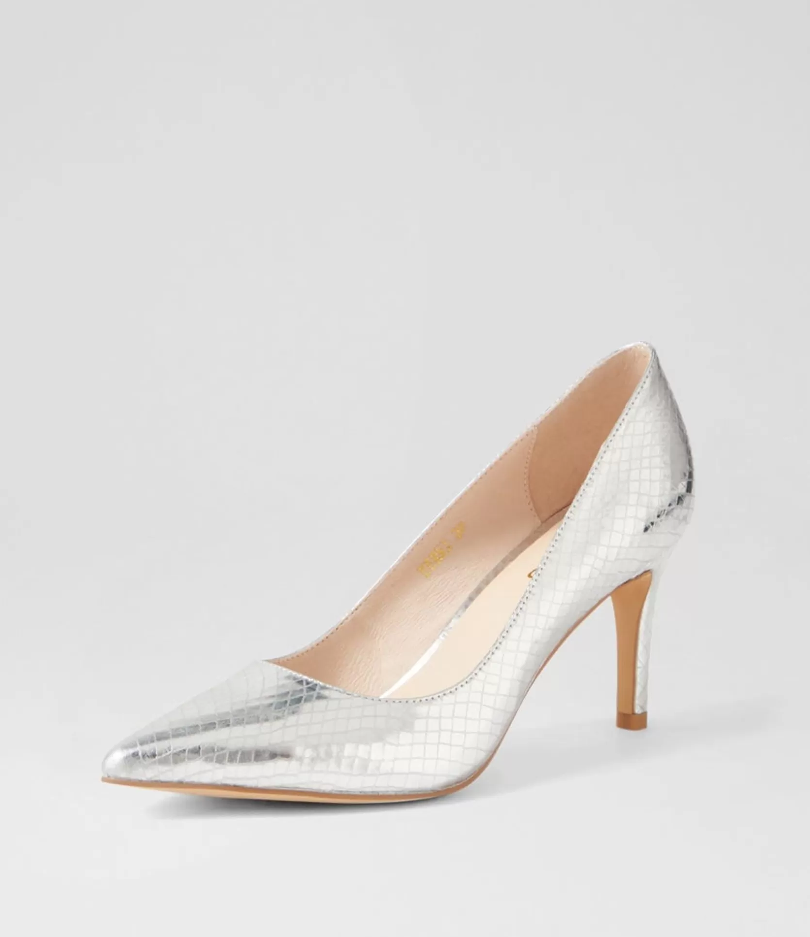 Cheap Berri Silver Mirror Leather Heels Women Heels