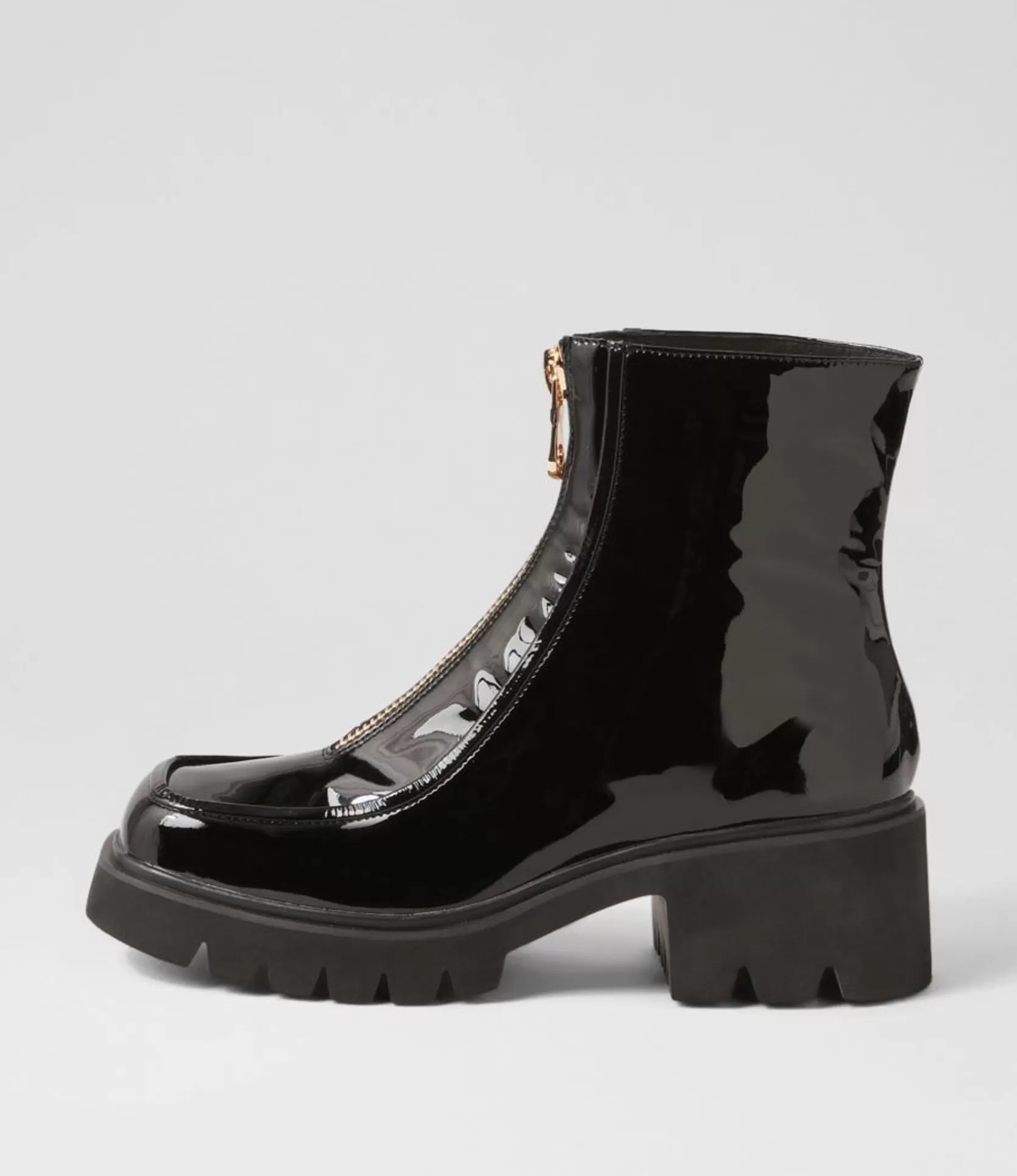 Store Bilbee Black Patent Leather Ankle Boots Women Ankle Boots