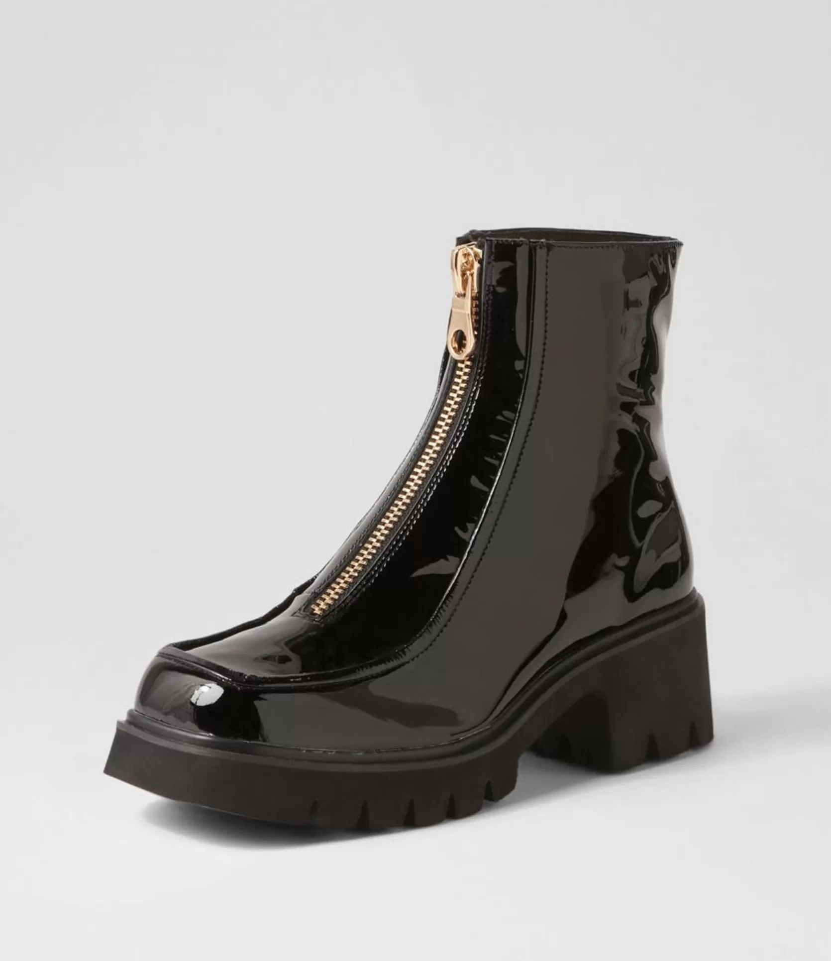 Store Bilbee Black Patent Leather Ankle Boots Women Ankle Boots