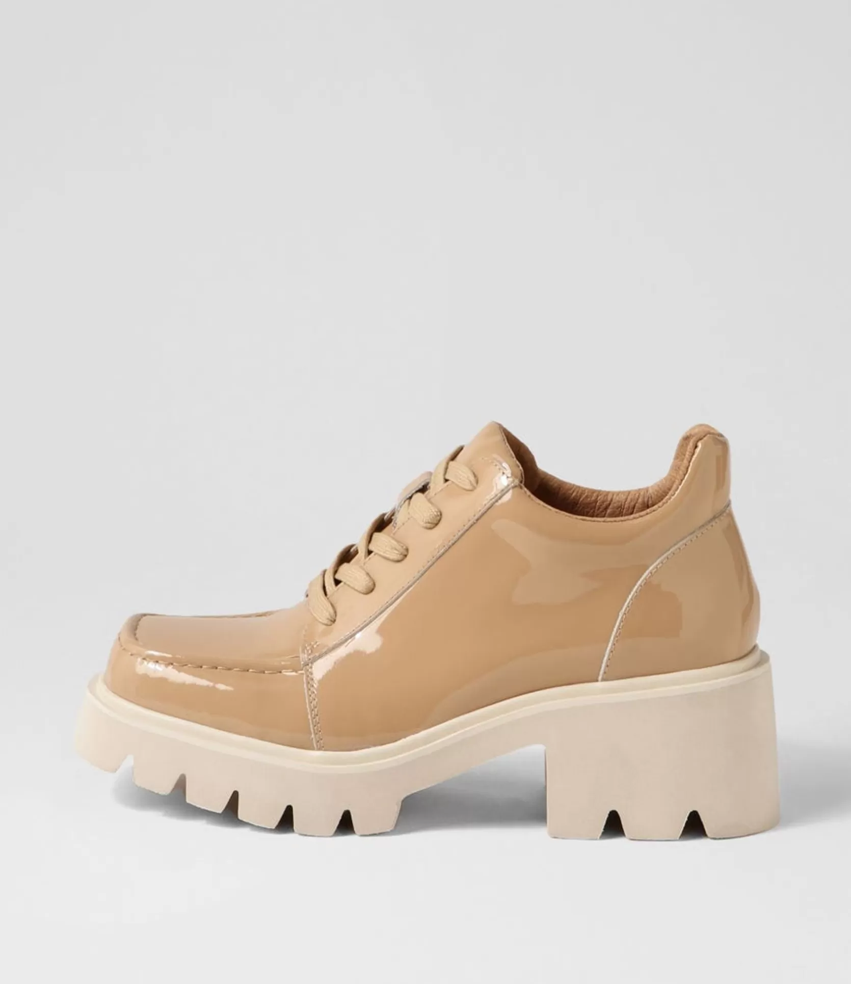 Store Branda Camel Patent Leather Heels Women Heels