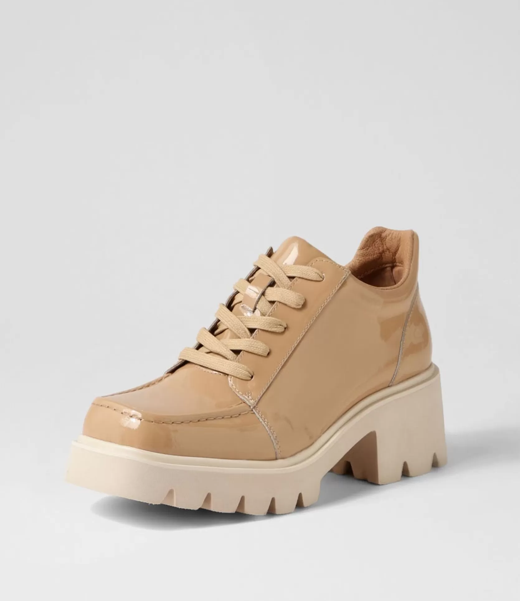 Store Branda Camel Patent Leather Heels Women Heels