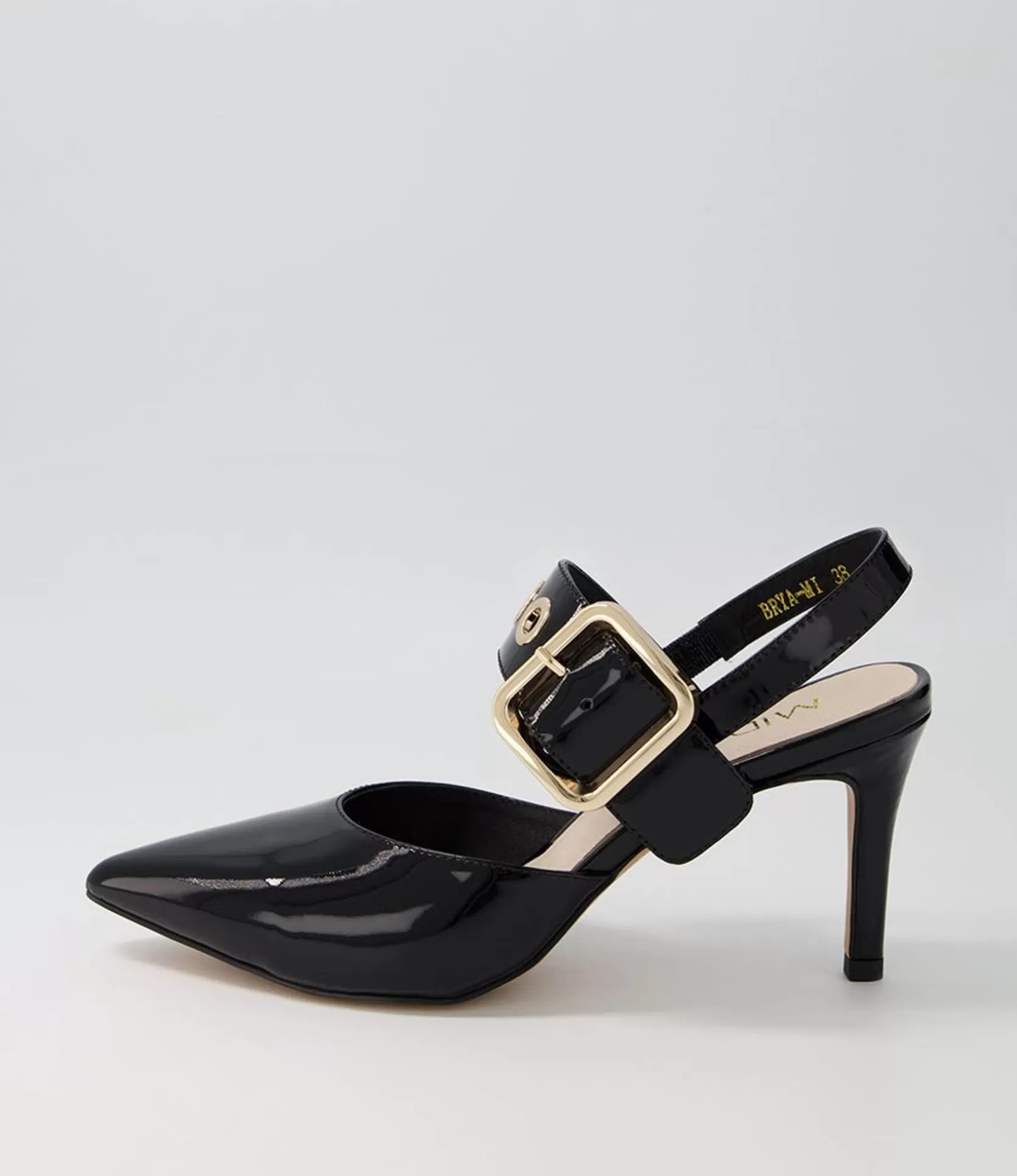 Sale Brya Black Patent Leather Pump Heels Women Heels