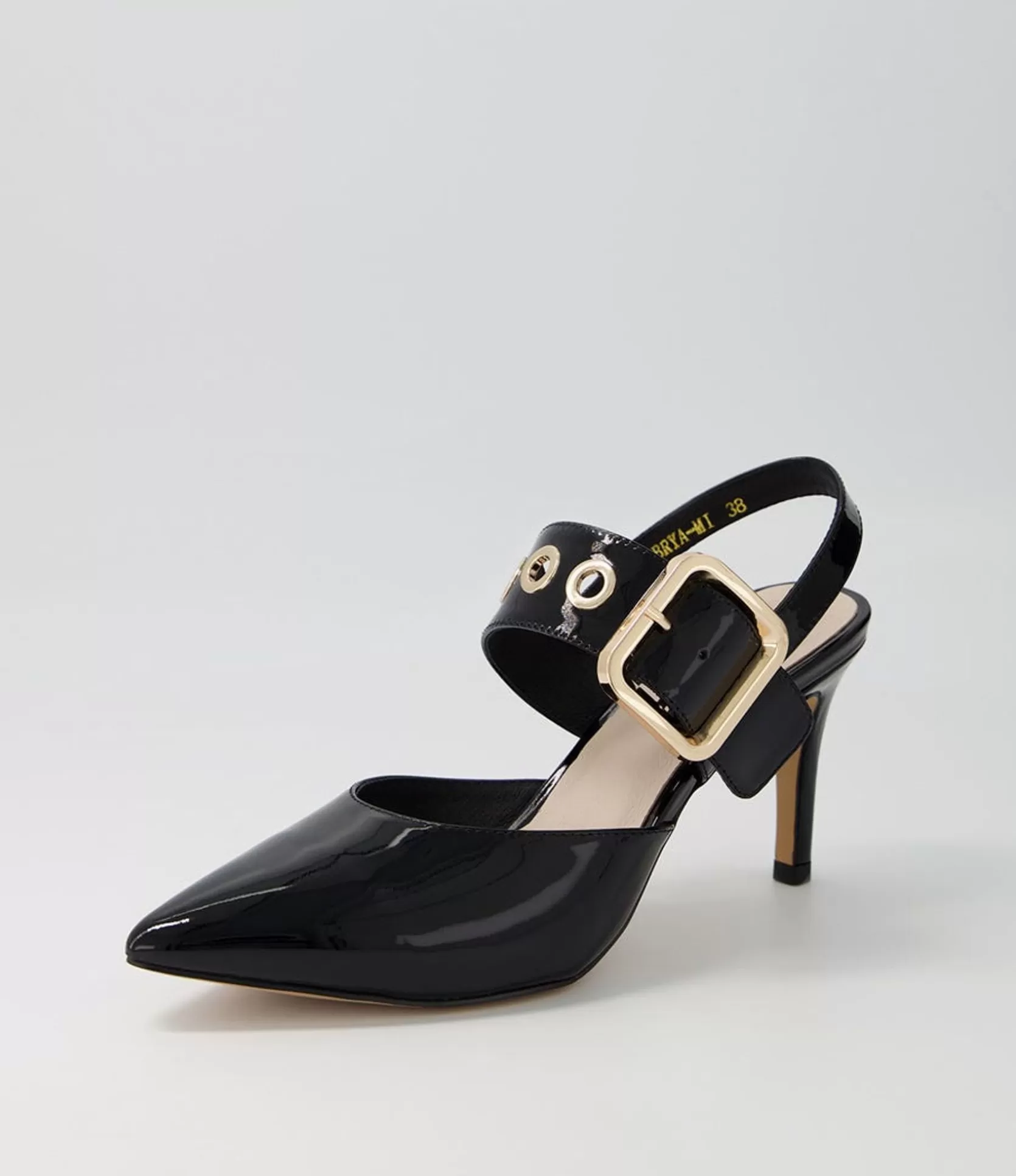 Sale Brya Black Patent Leather Pump Heels Women Heels