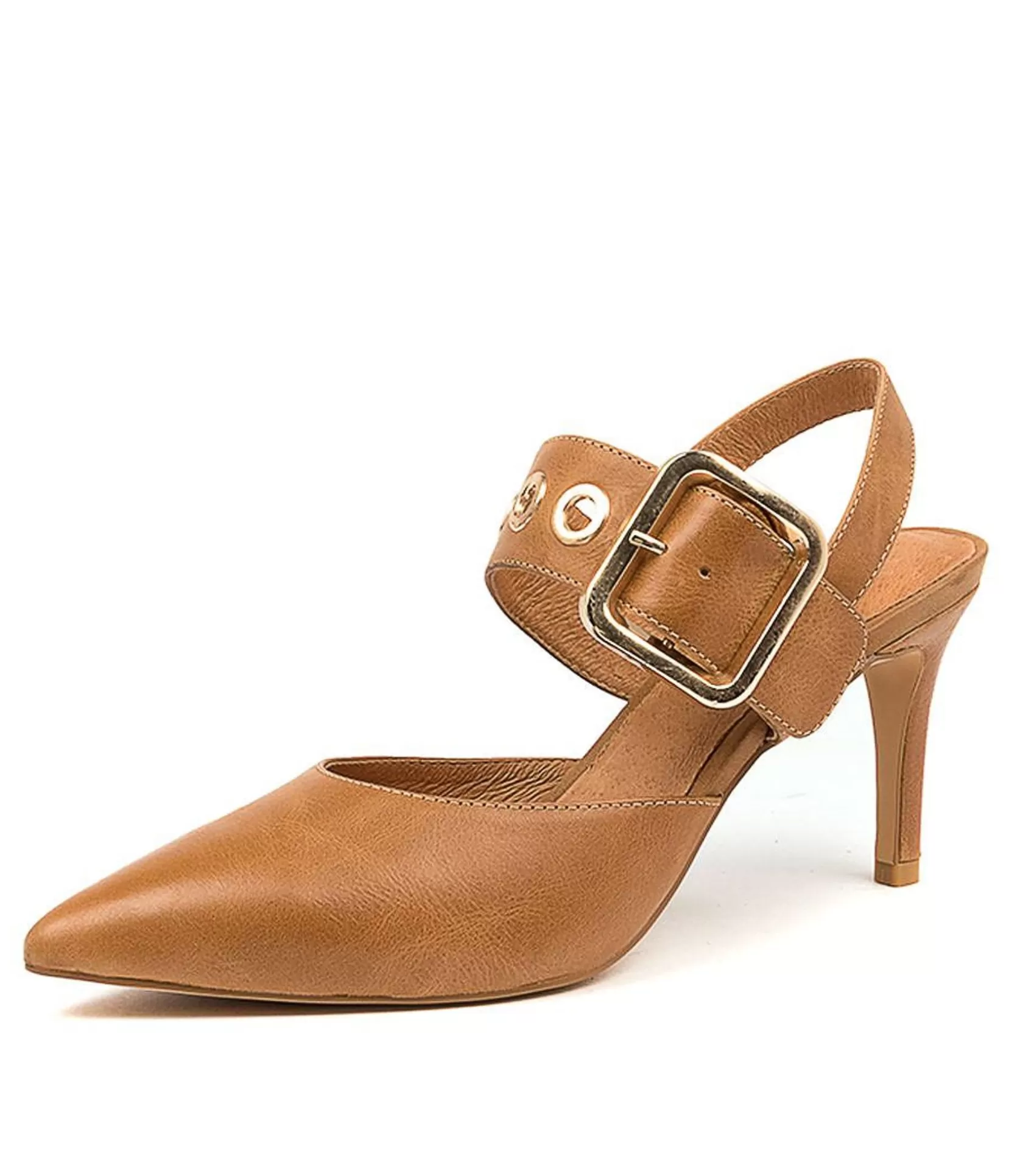 Sale Brya Tan Leather Women Heels