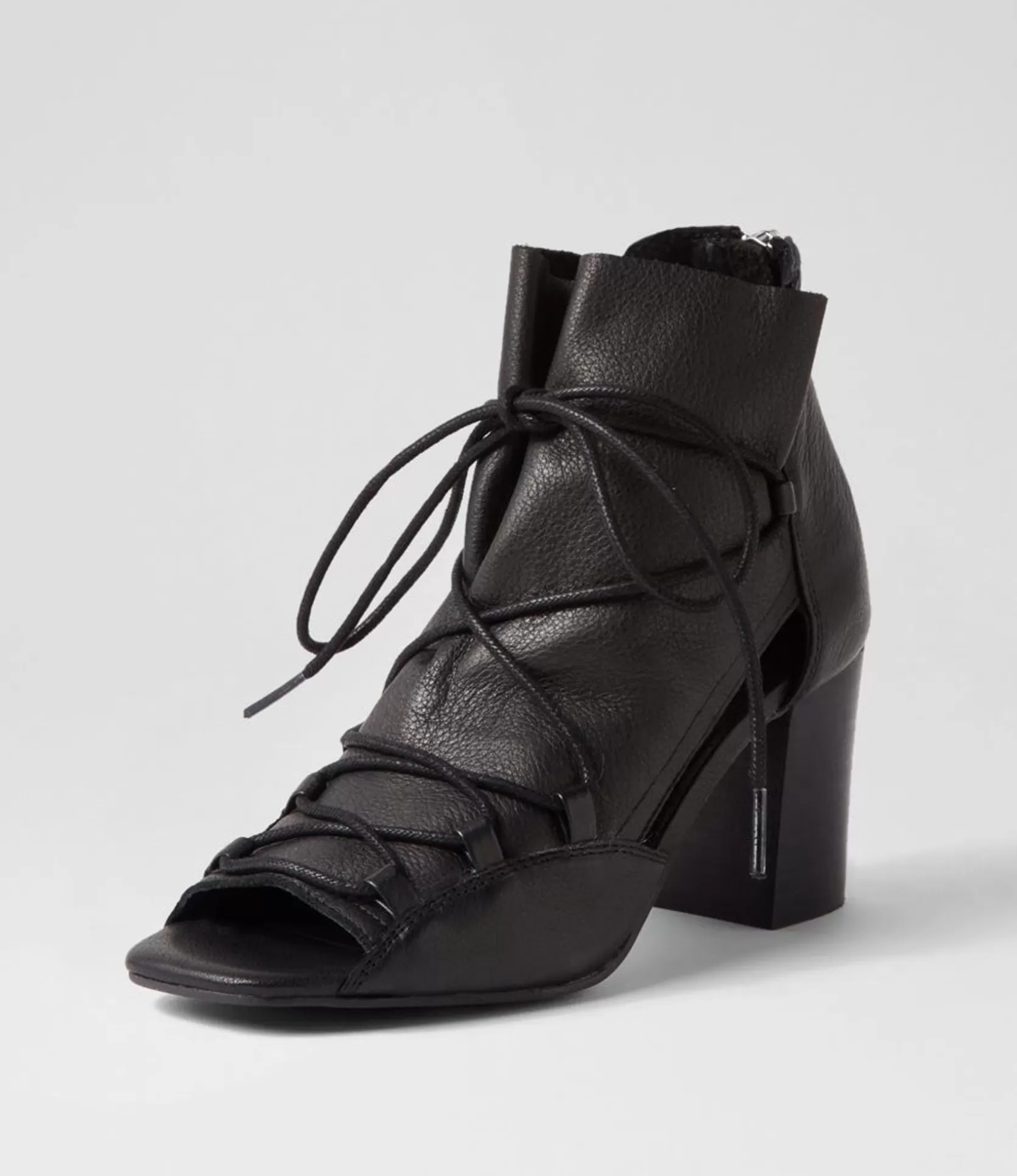 Best Sale Capell Black Leather Sandals Women Heels