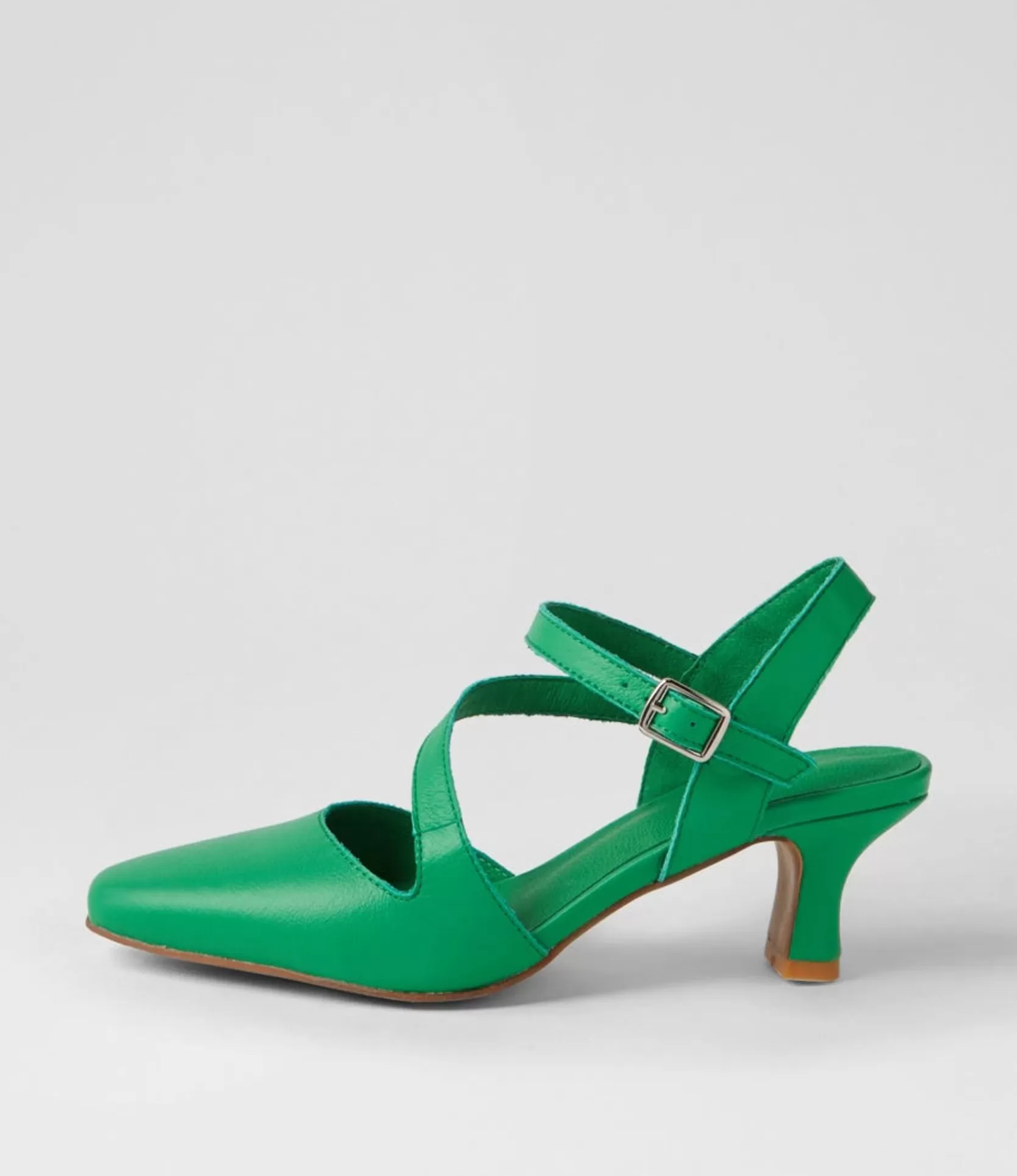 Shop Cherissa Bright Emerald Leather Heels Women Heels