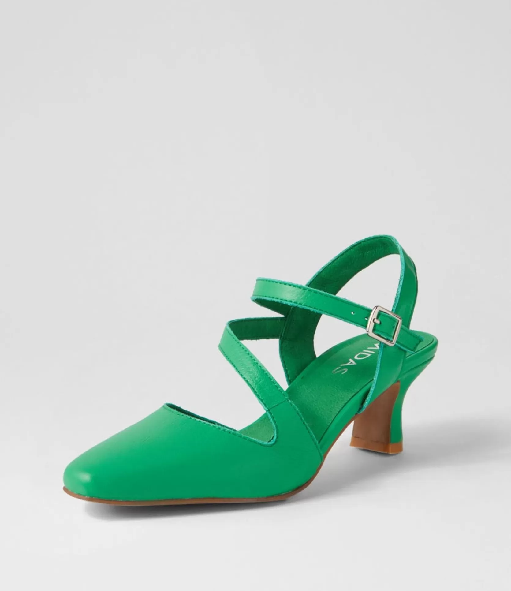 Shop Cherissa Bright Emerald Leather Heels Women Heels