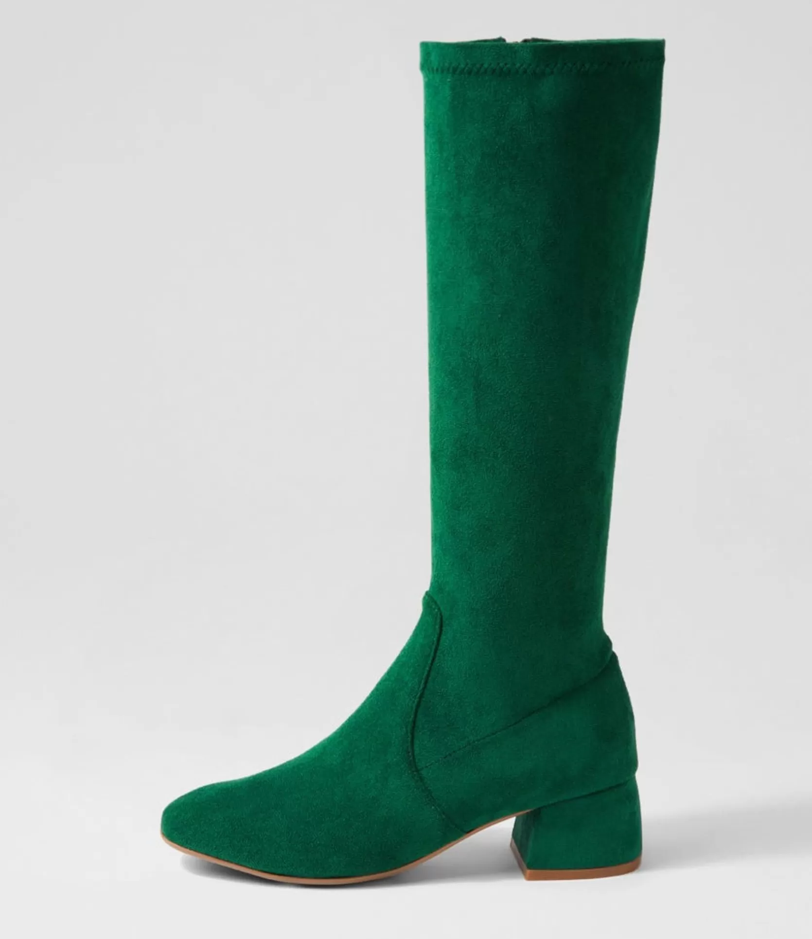 Clearance Chevon Emerald Stretch Microsuede Knee High Boots Women Boots