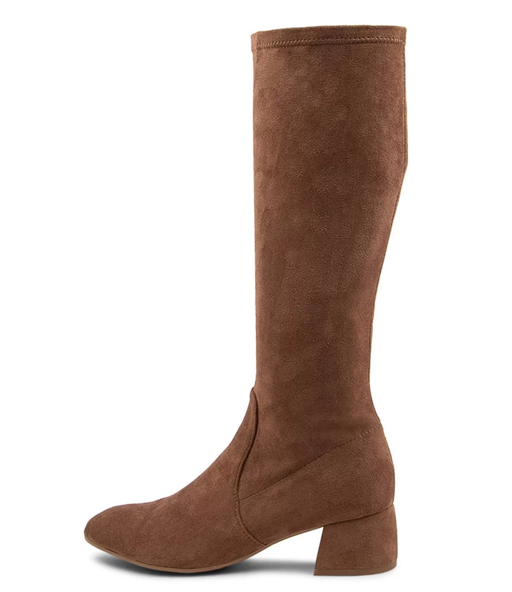 Shop Chevon Taupe Microsuede Knee High Boots Women Boots