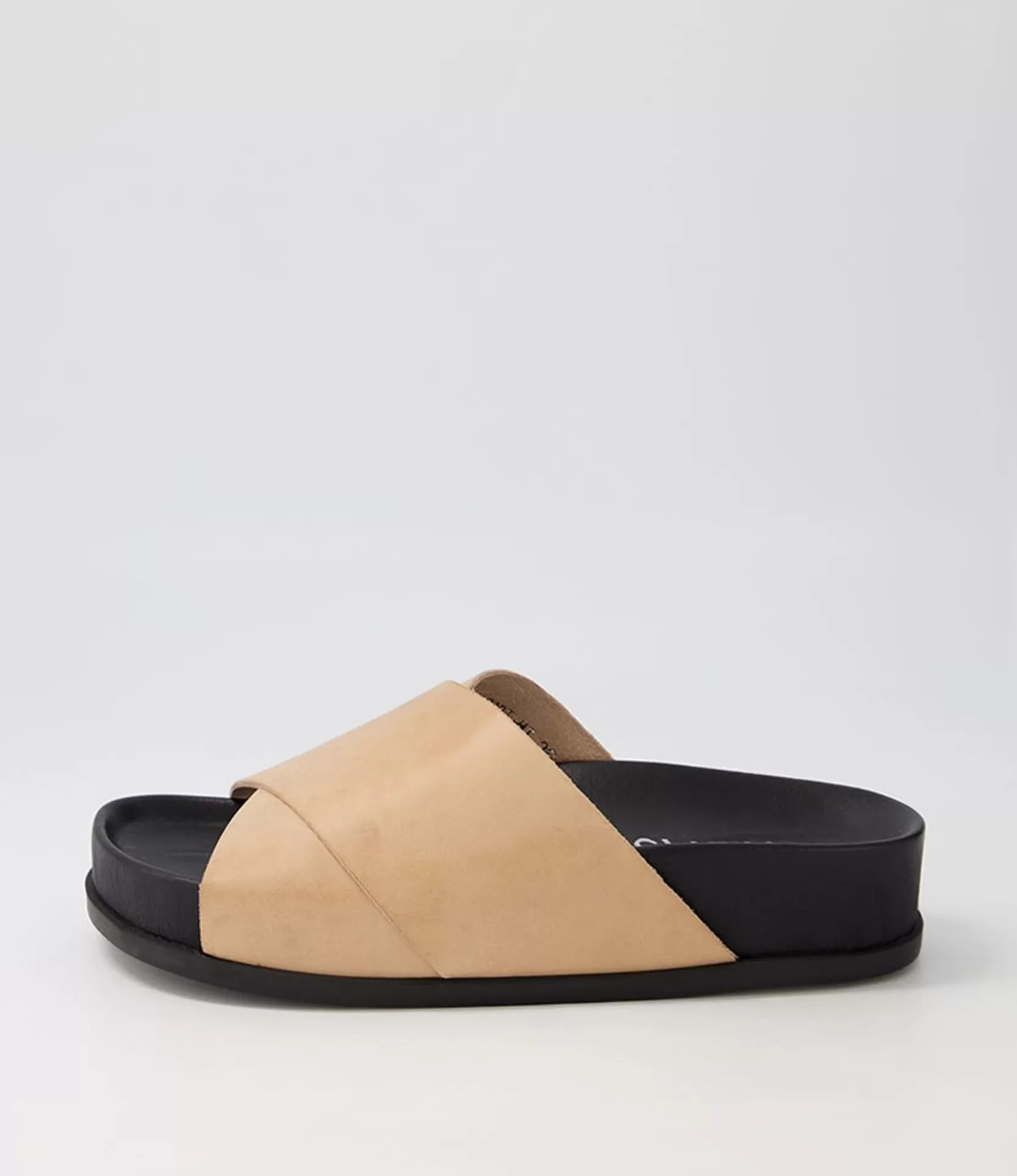 Best Sale Cori Nude Black Leather Slides Women Flats