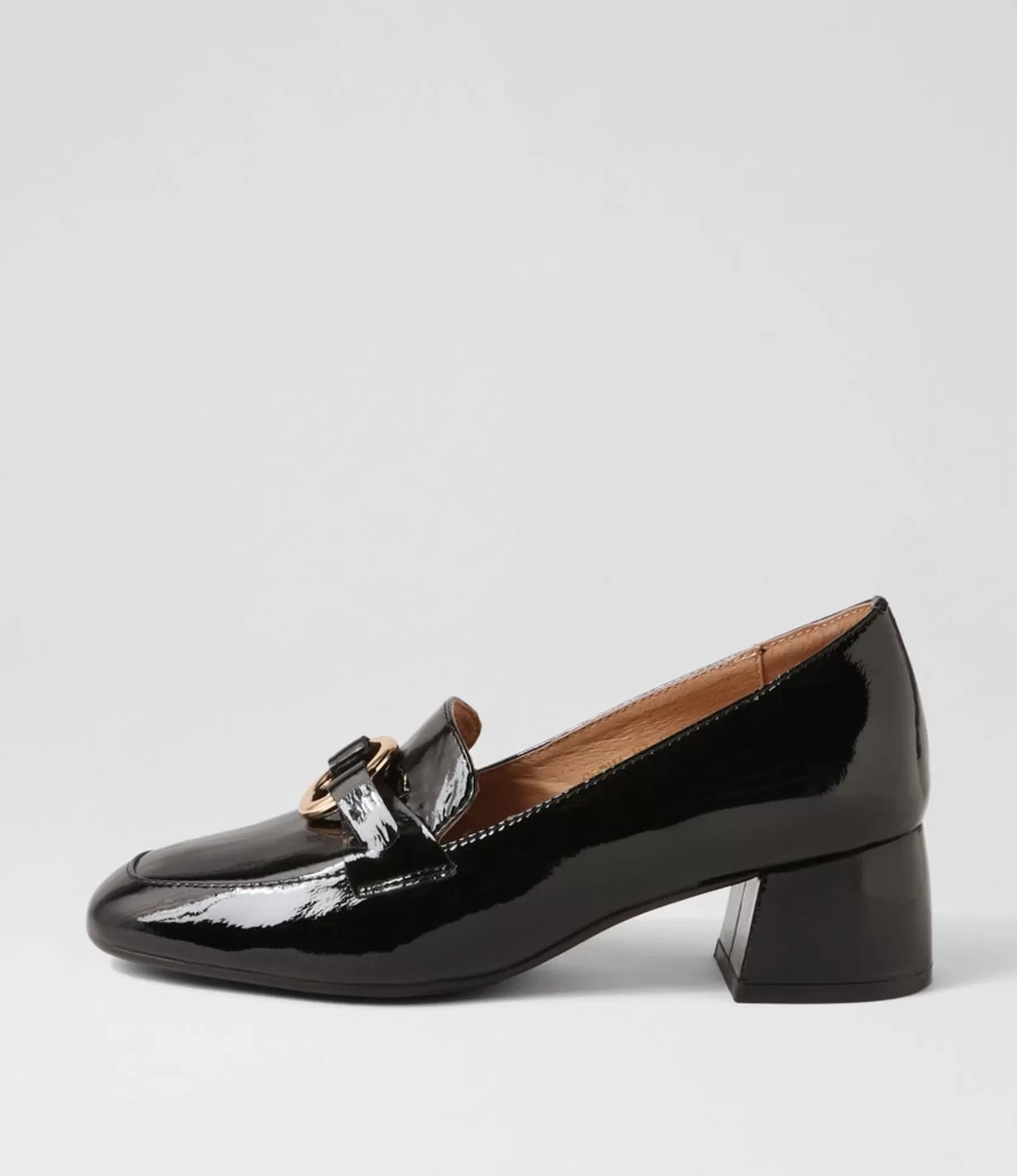 Store Corma Black Patent Leather Heels Women Loafers