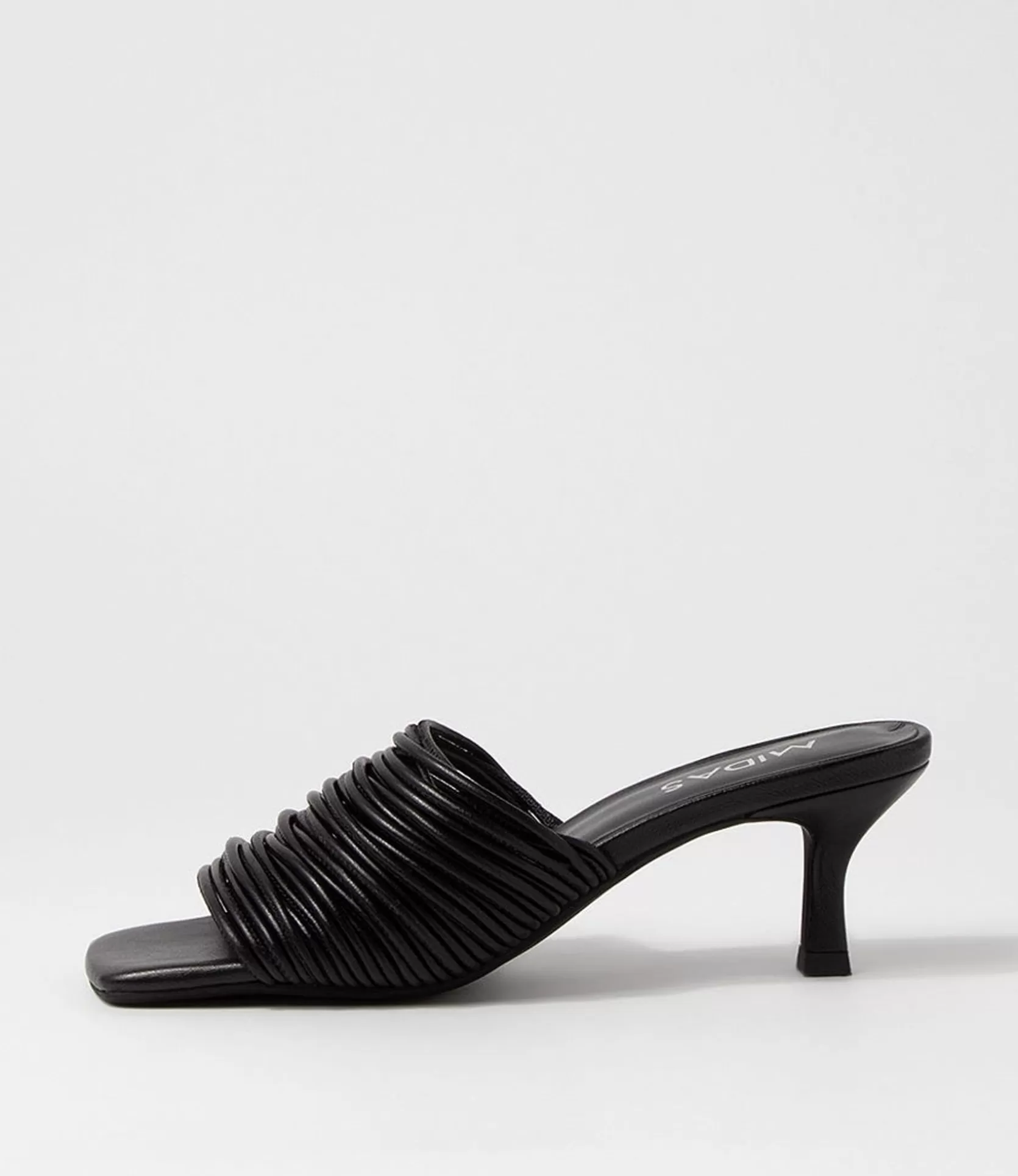 Sale Dellah Black Leather Slides Women Sandals