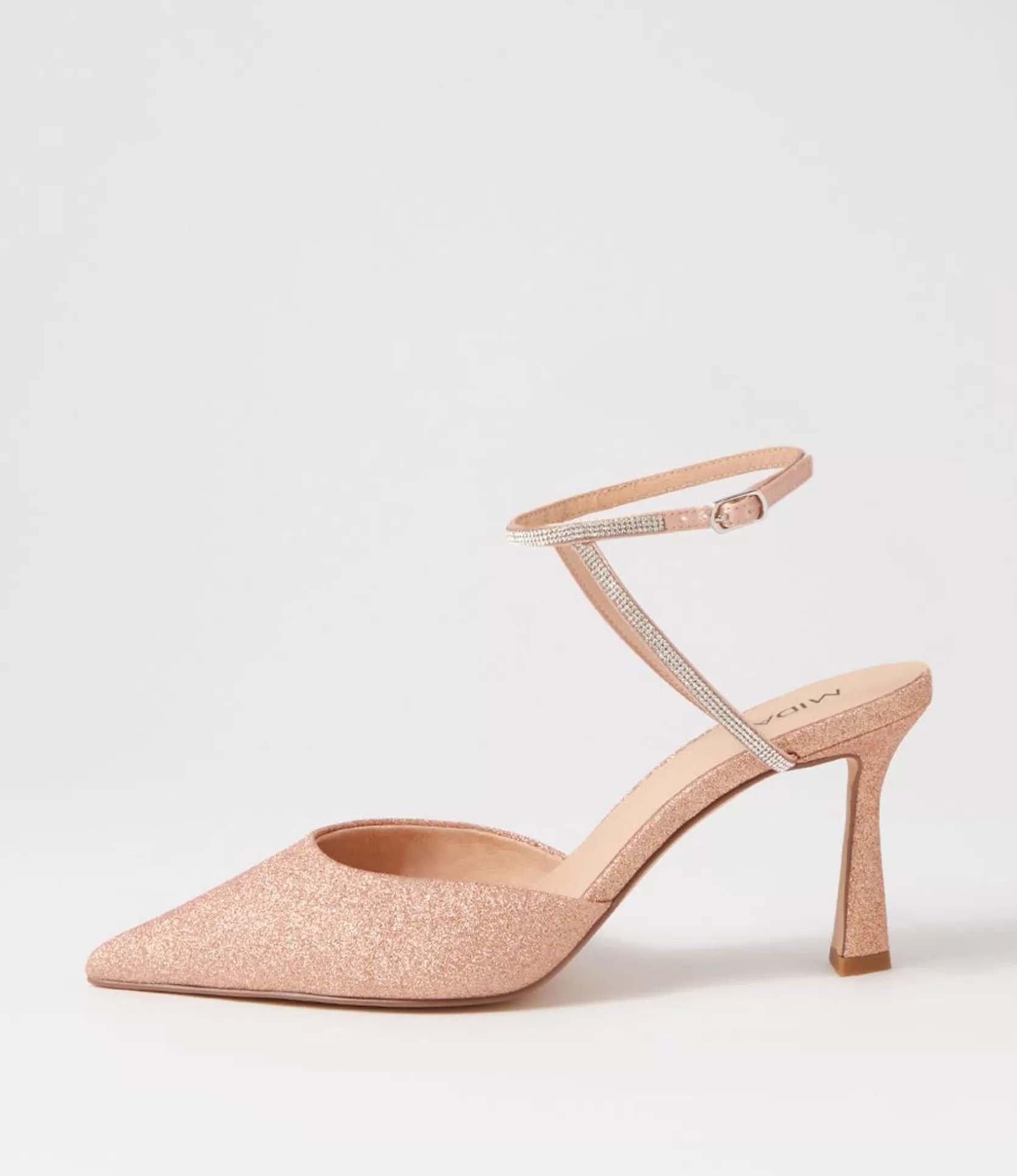 Store Dialla Nude Glitter Sandals Women Heels