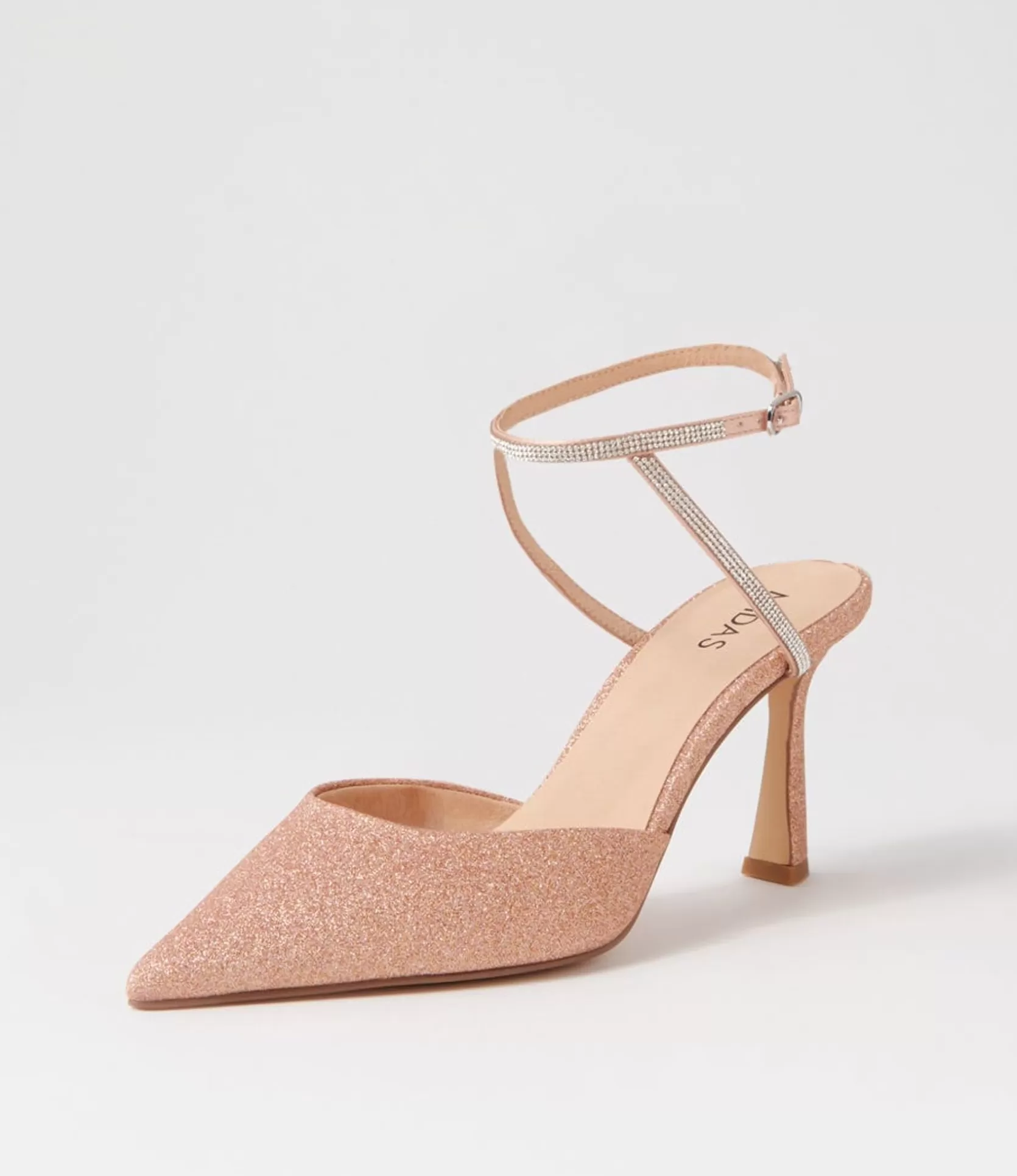 Store Dialla Nude Glitter Sandals Women Heels