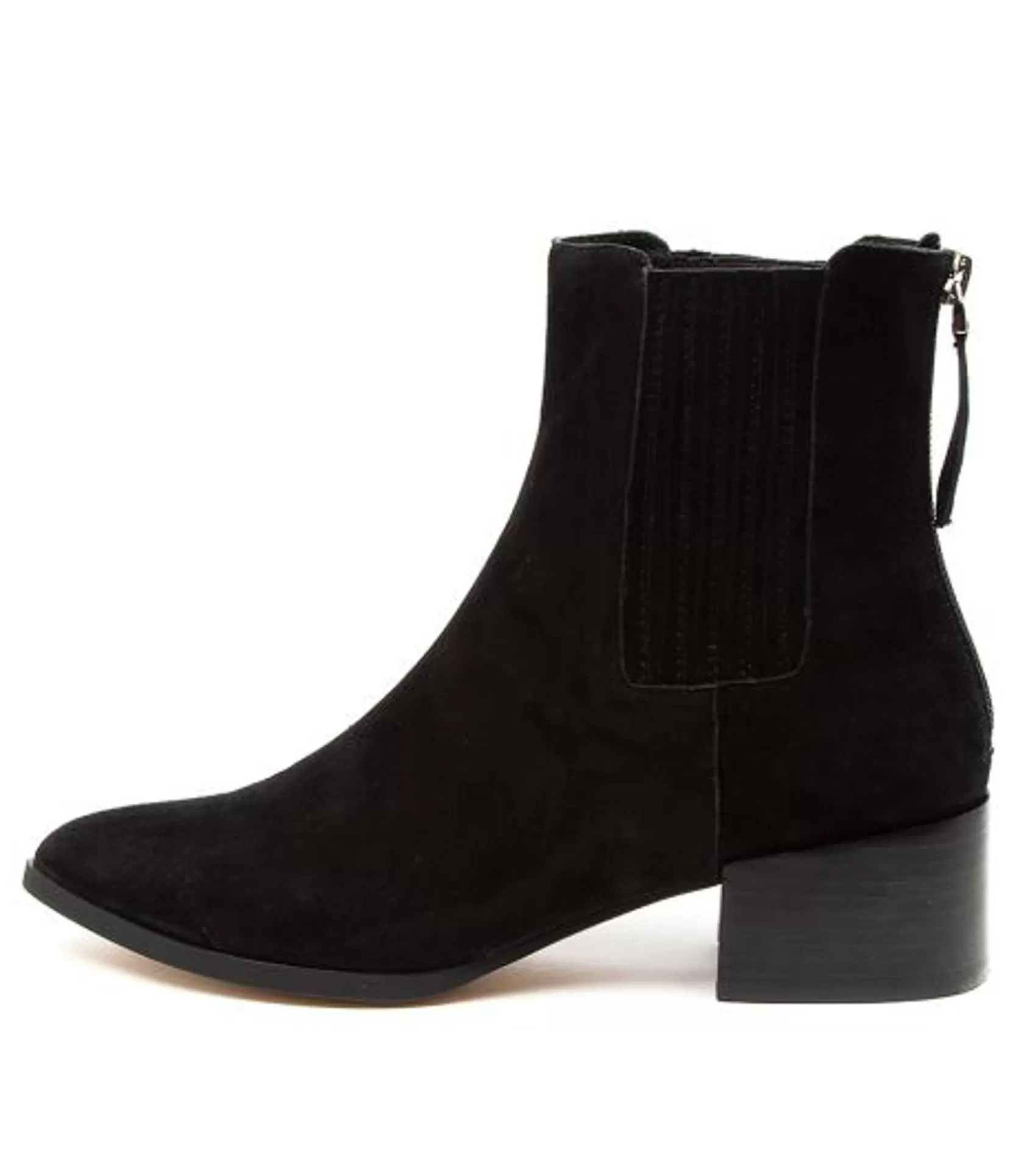 New Dita Black Suede Women Ankle Boots