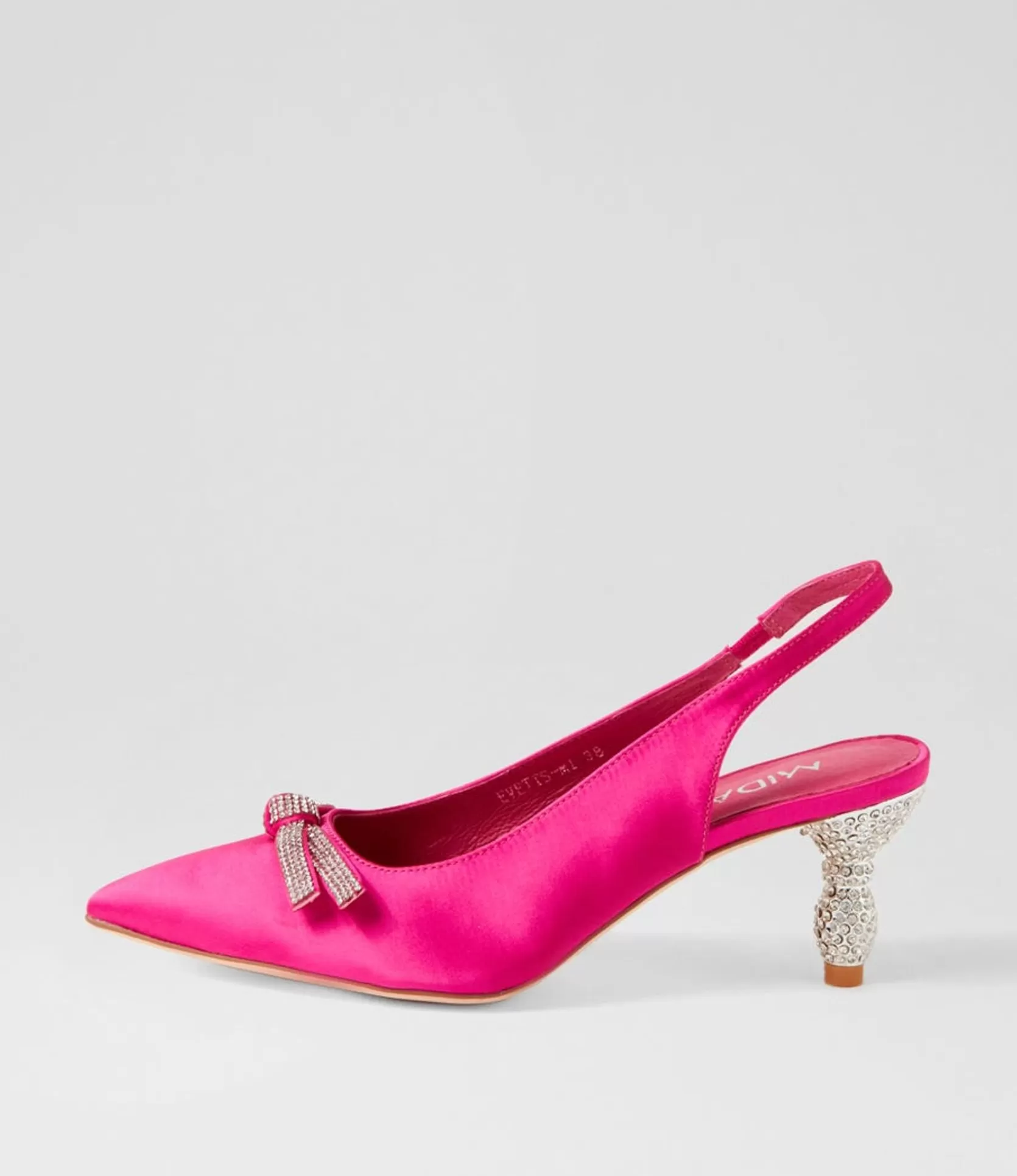 Cheap Evetts Hot Pink Satin Heels Women Heels