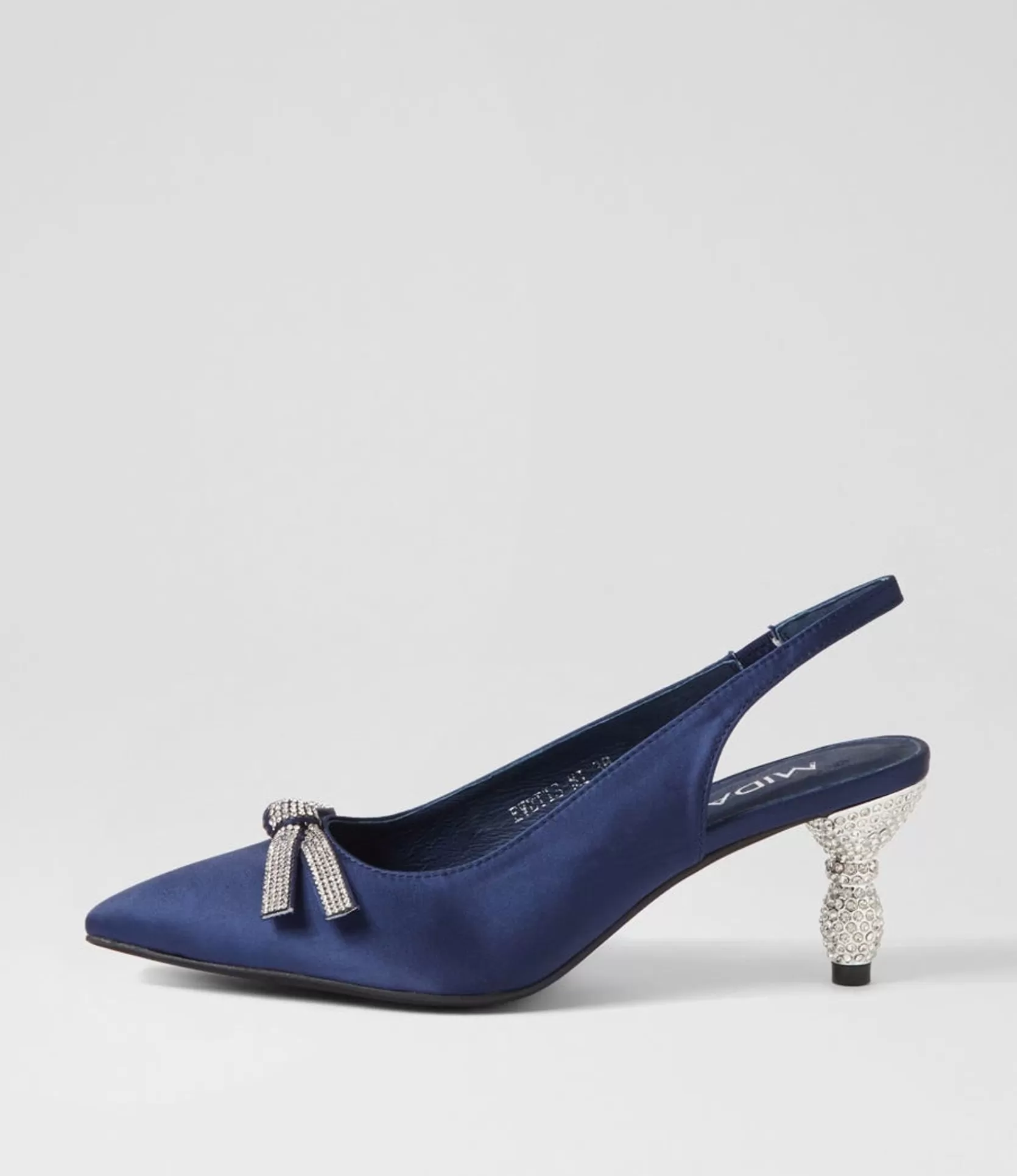 Store Evetts Navy Satin Heels Women Heels