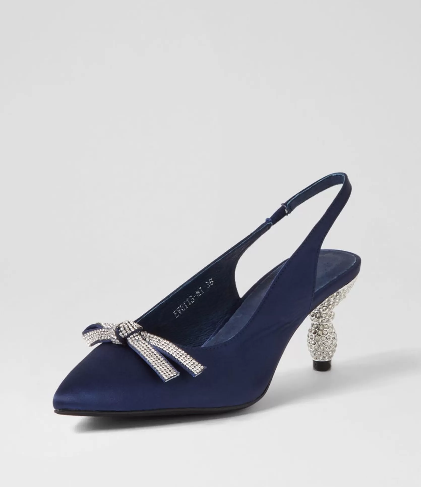 Store Evetts Navy Satin Heels Women Heels